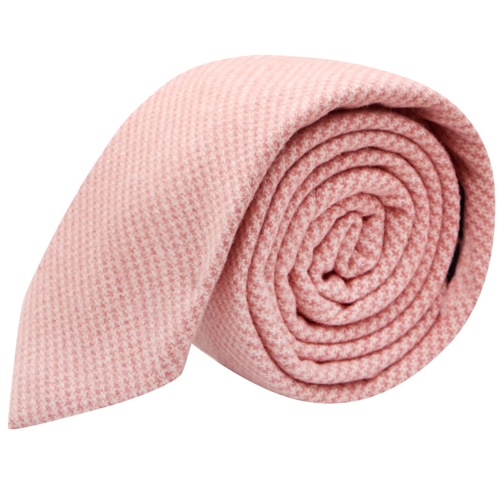 King & Priory Men's Pink Micro Dogtooth Tie