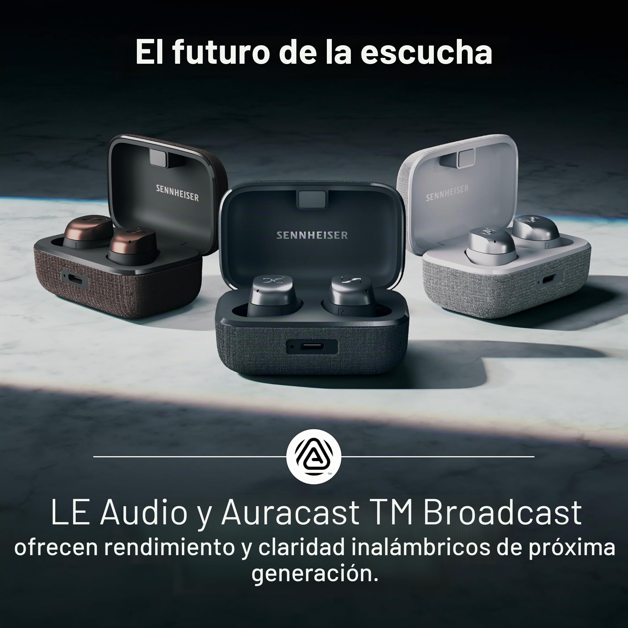 Sennheiser Consumer Audio MOMENTUM True Wireless 4 - Auriculares inteligentes con Bluetooth 5.4, sonido nítido, diseño cómodo, duración de la batería de 30 horas, ANC adaptativo, LE y Auracast, blanco
