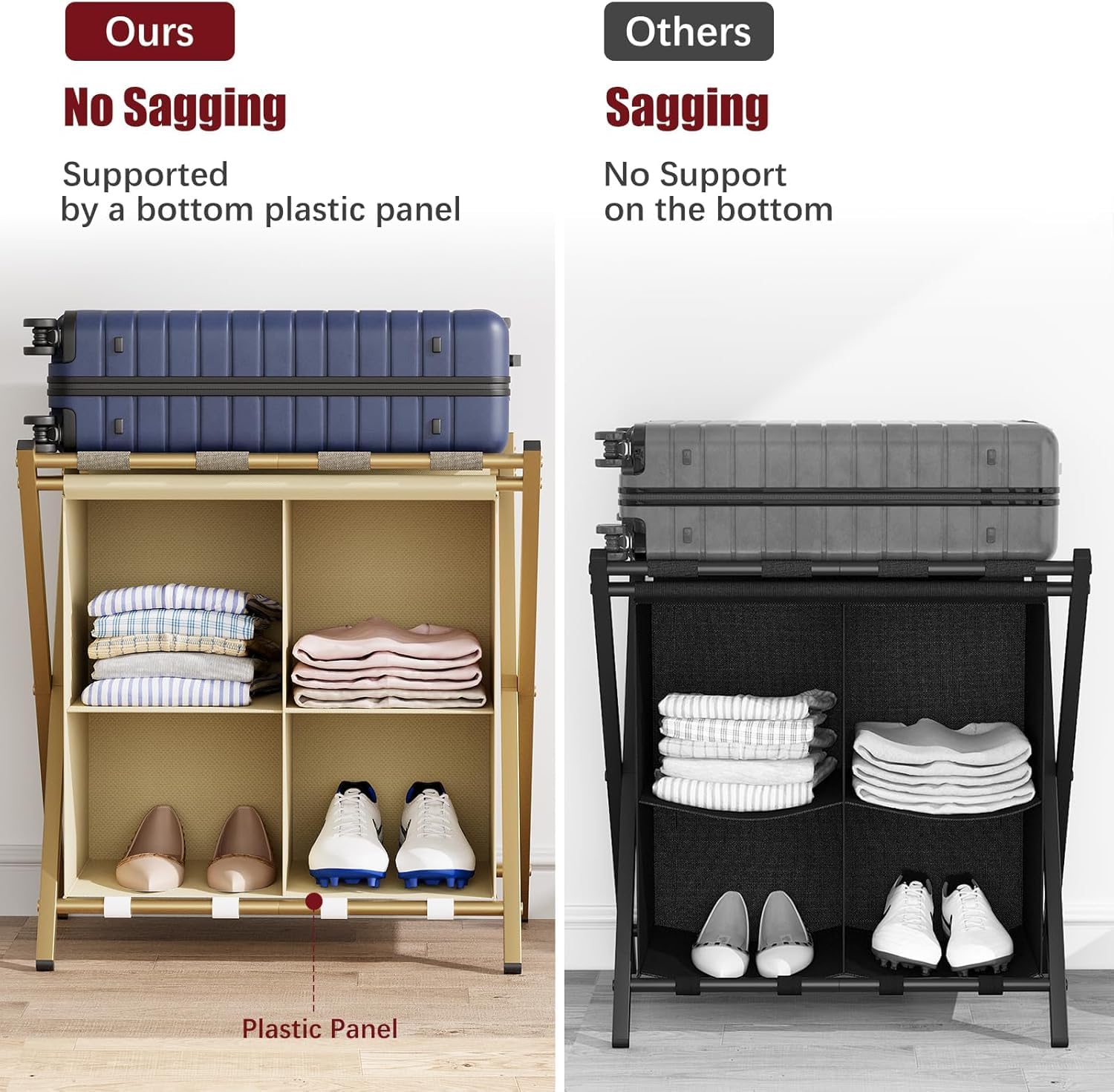 Huhote Luggage Rack with Storage