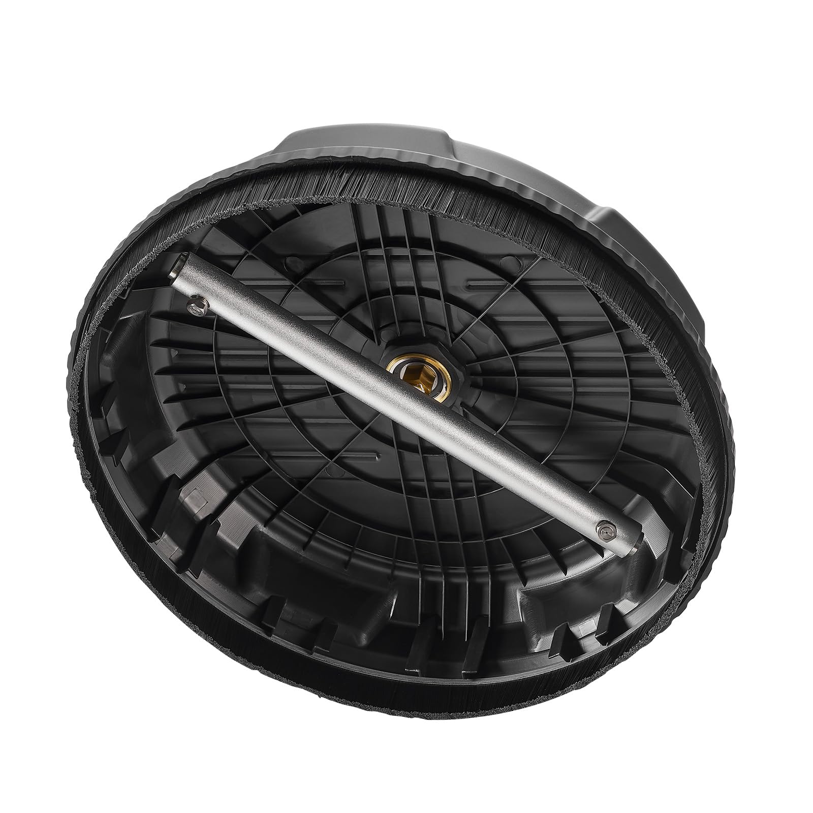 VEVOR Nettoyeur de Surface pour Nettoyeur Haute Pression 385 mm, Accessoire Nettoyeur Sol en Plastique sur Roues, 206 Bar Max. connecteur 0,635 cm 2 Buses de pulvérisation pour béton, Trottoir, Noir