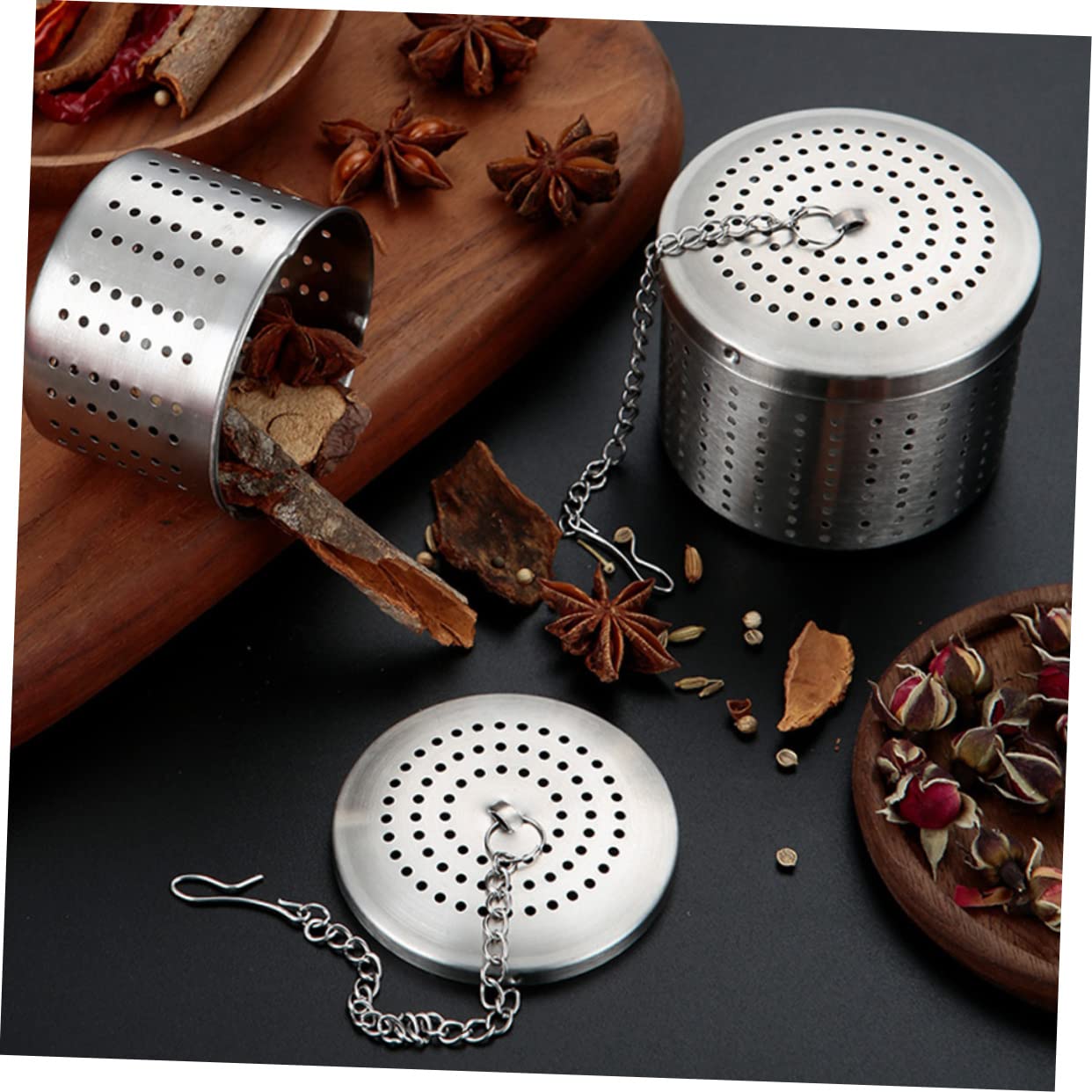 Cabilock 3 Juegos 3 Juegos De Colador De Té De Acero Inoxidable Filtro Colgante Para Té Verde Infusor De Té Dispensador De Taza De Café De Acero Colador Para Té Tazas De Té 2 piezas * 3