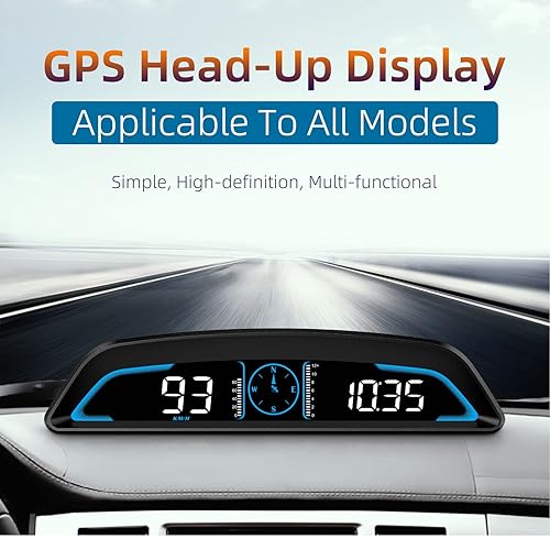 Miniatura 2 de Velocímetro para coche, pantalla HUD universal para coche, velocímetro digital con alarma de velocidad, ajuste automático de brillo para vehículo