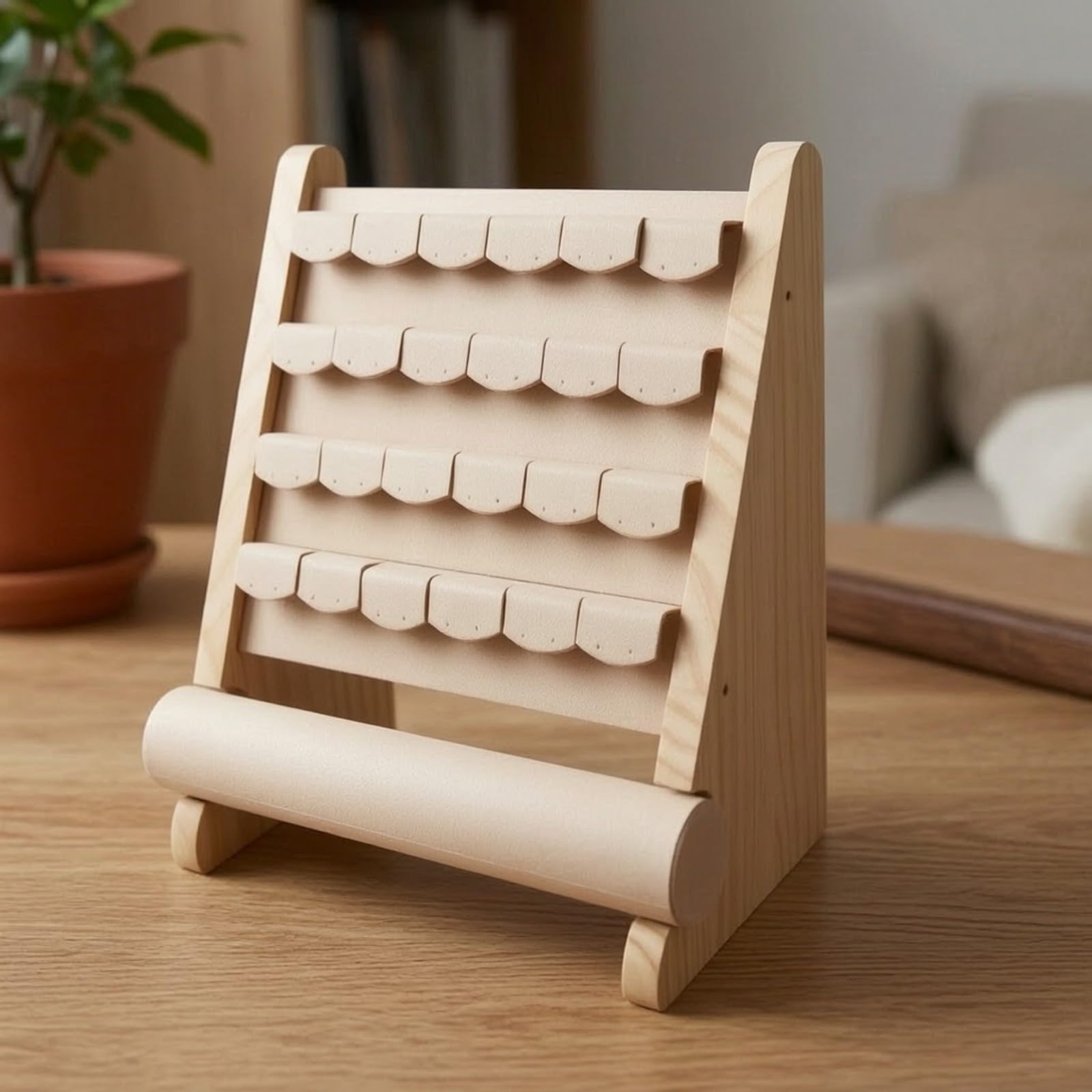 predolo Portagioie da Appoggio in Legno Massello | perfici in Microfibra, Smontabile, Stand Espositivo per Accessori, Spogliatoio