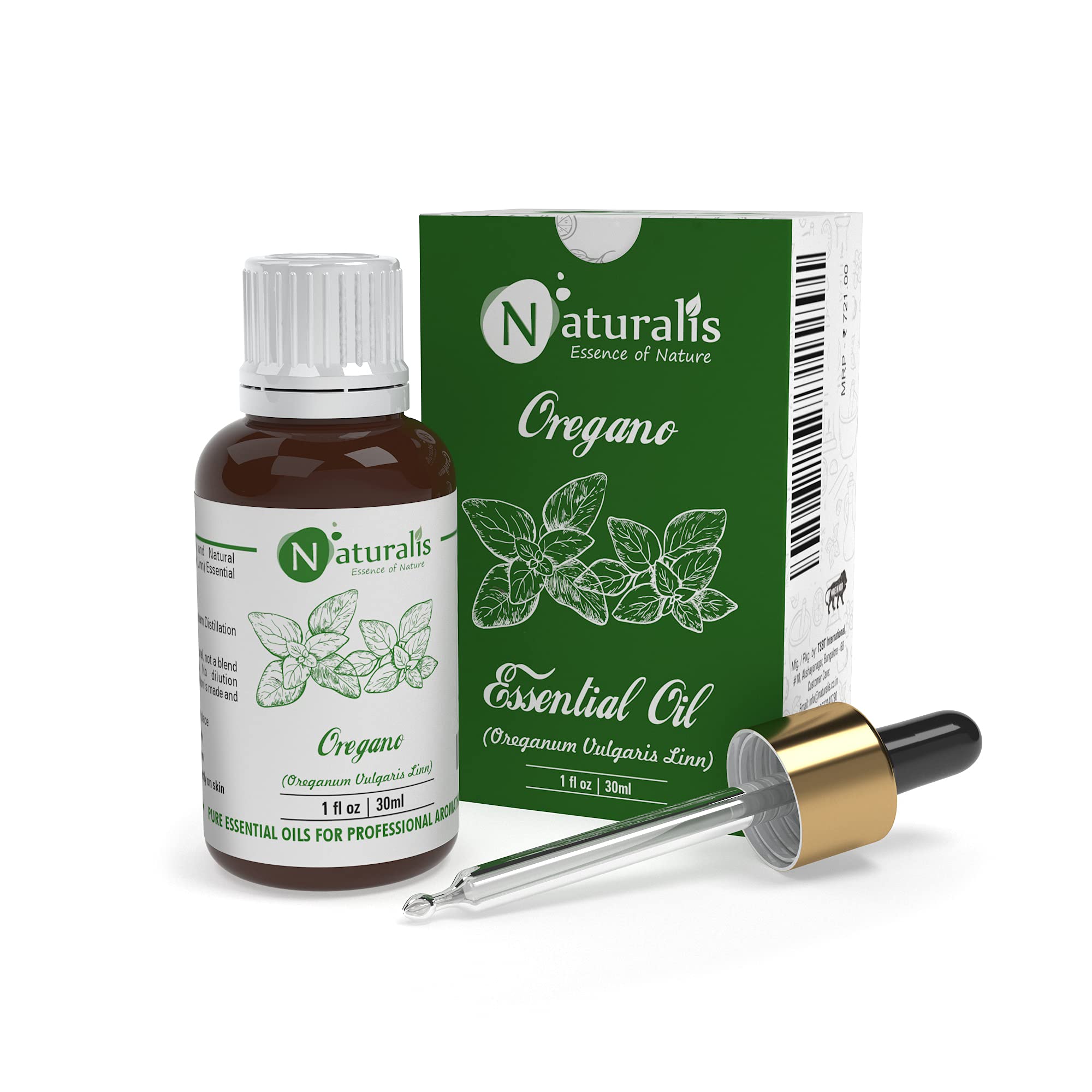Naturalis Essence Of Nature Oregano Essential Oil 100% Undiluted Pure And Natural Therapeutic Grade For Inflammation, Skin Care, Cramps 30ml