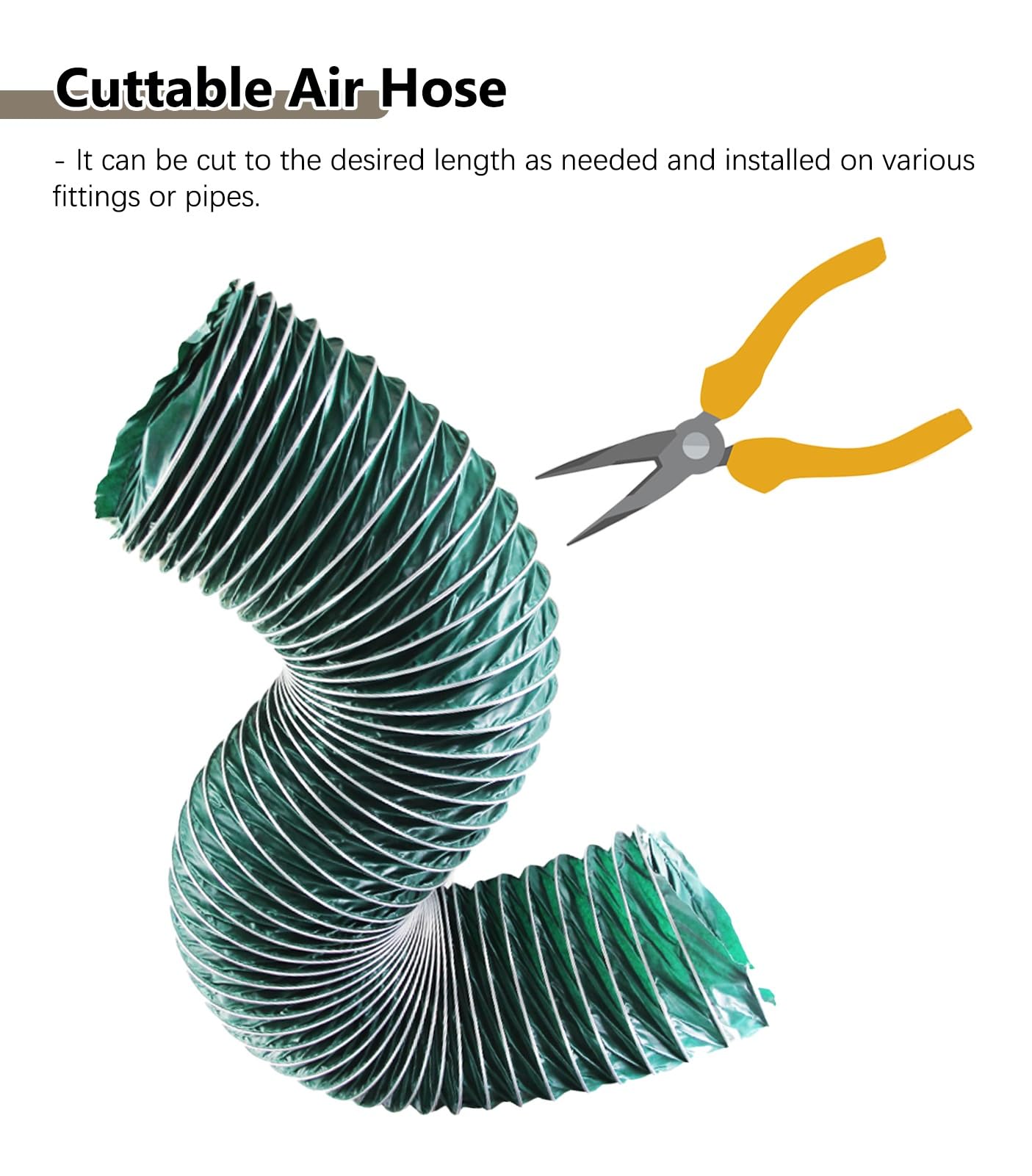 Manguera ignífuga de alta resistencia, conducto de aire flexible para escape y ventilación, conducto de transferencia de refrigeración de frenos, 5 m de longitud