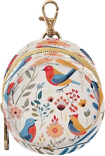 Kigai Pacifier Holder for Diaper Bag & Stroller Bird Flower Portable Pacifier Case with Clip & Zipper Travel Binky Holder Pouch Baby Essentials for Boys & Girls