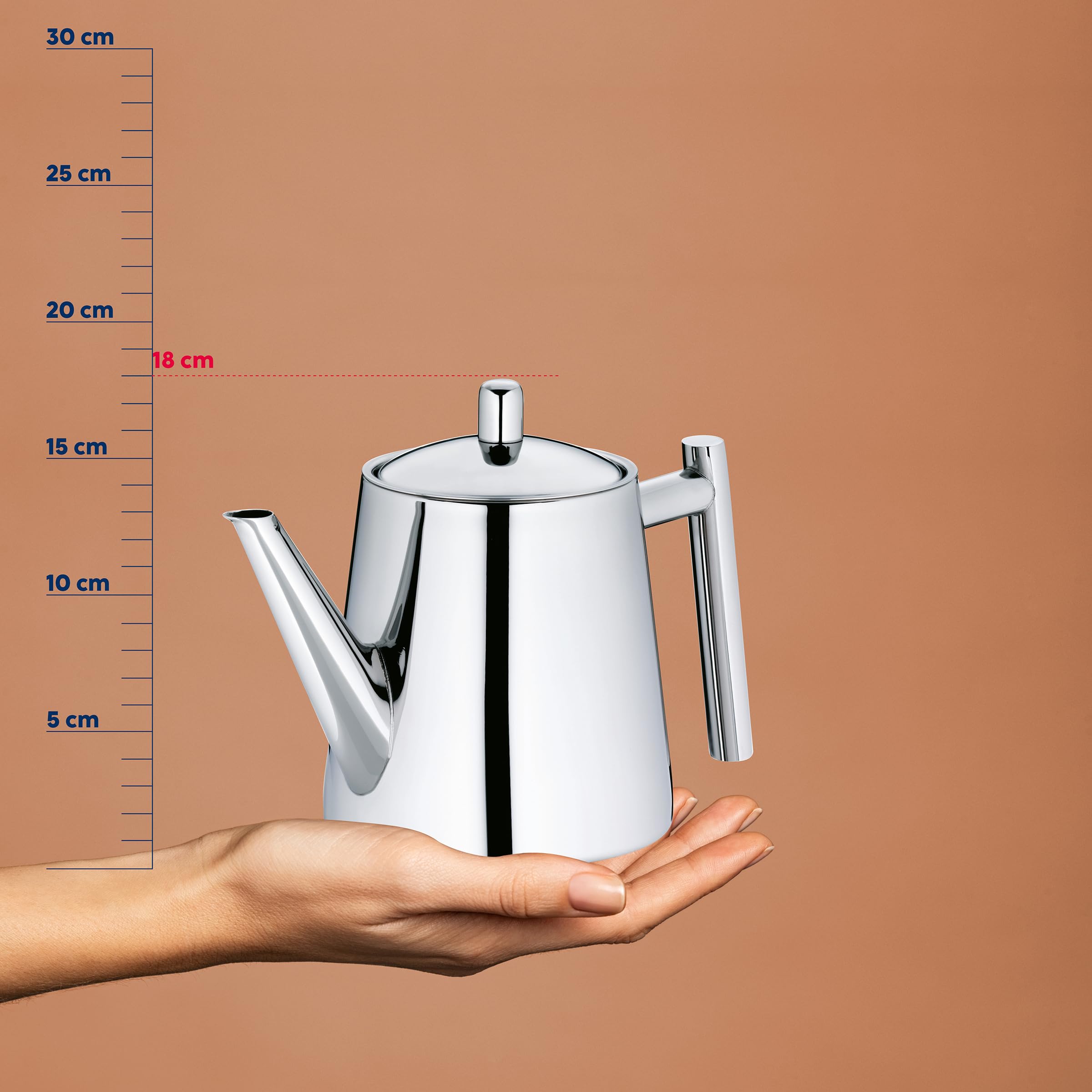 kela Théière avec filtre, théière en acier inoxydable 1,7 l ANCONA, théière pour thé en vrac et sachets de thé, bouilloire à thé
