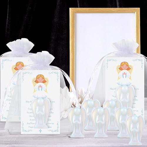 Miniatura 5 de Vercraft Juego de 15 figuras de ángel de cristal a granel de 1.5 pulgadas, ángeles de bolsillo de guardián, estatua curativa, mini piedras preciosas