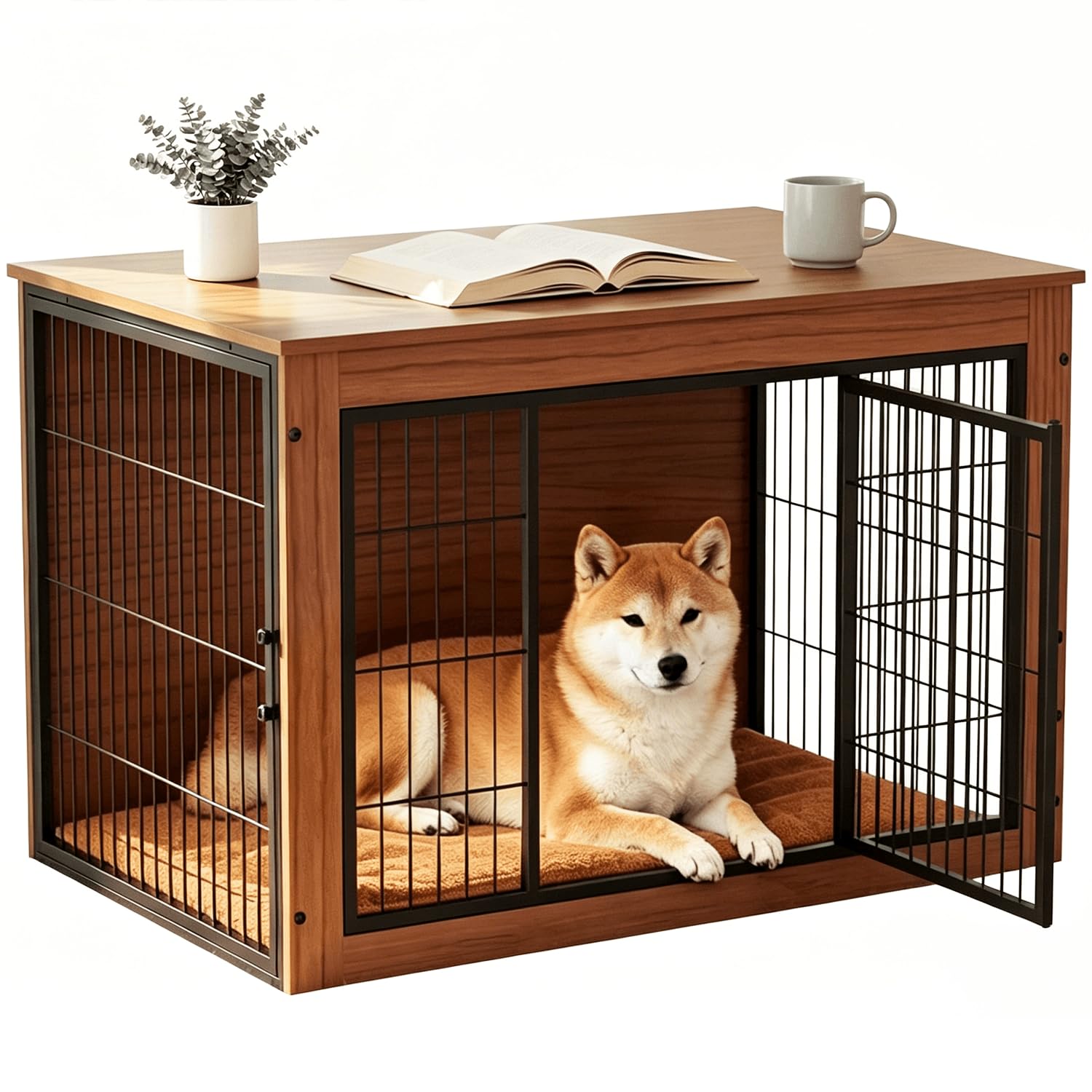 Amazon.co.jp: Alebert｢アレベルト｣ 犬 ケージ ペットケージ 木製 犬
