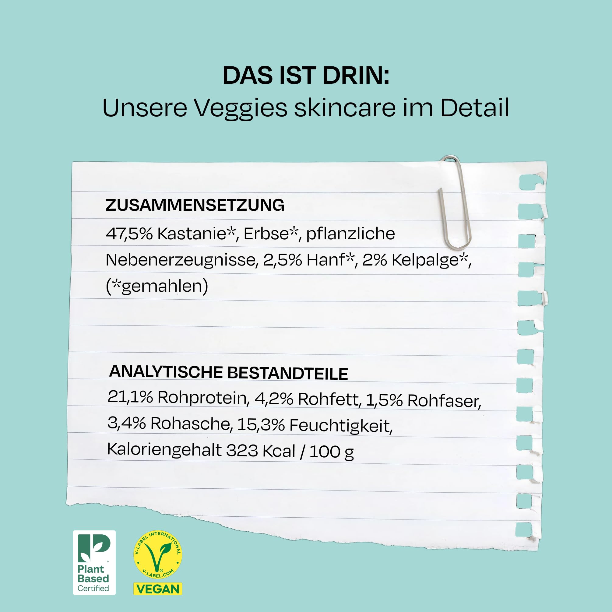 VEGDOG Veggies Skincare Hypoallergener Hundesnack, Trainingssnack, 10x125g