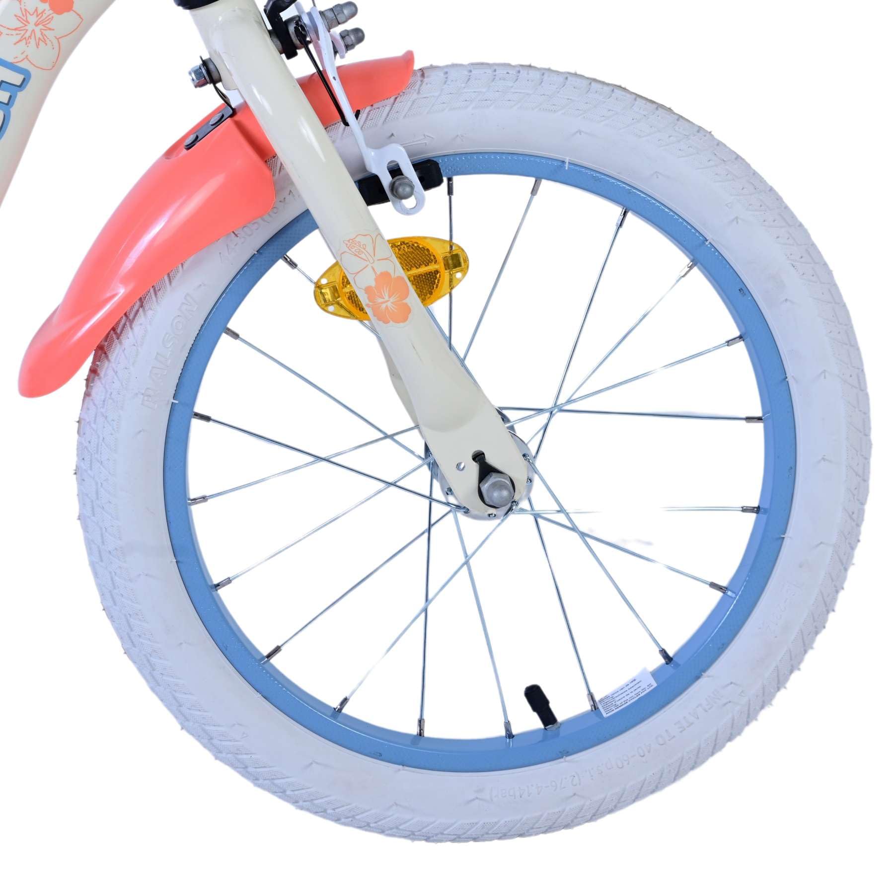 Disney Stitch Vélo pour enfant - Fille - 16" - Crème corail bleu - Freins à deux mains