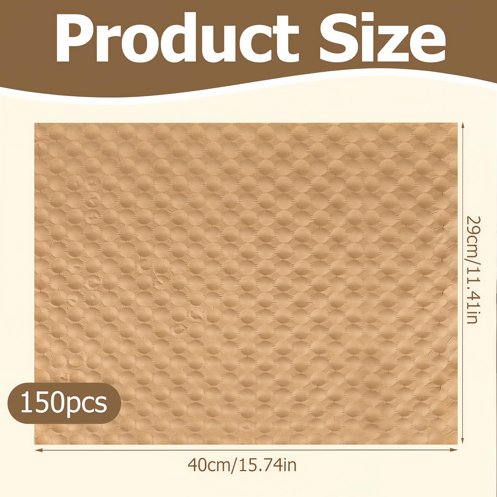 150 PCS Packing Paper, 29 x 40cm Paper Bubble Wrap Sheets pre Cut, Brown Eco Cushioning Wrap Alternative to Plastic Bubble Filler for Moving House, Shipping, Storing - Image 2