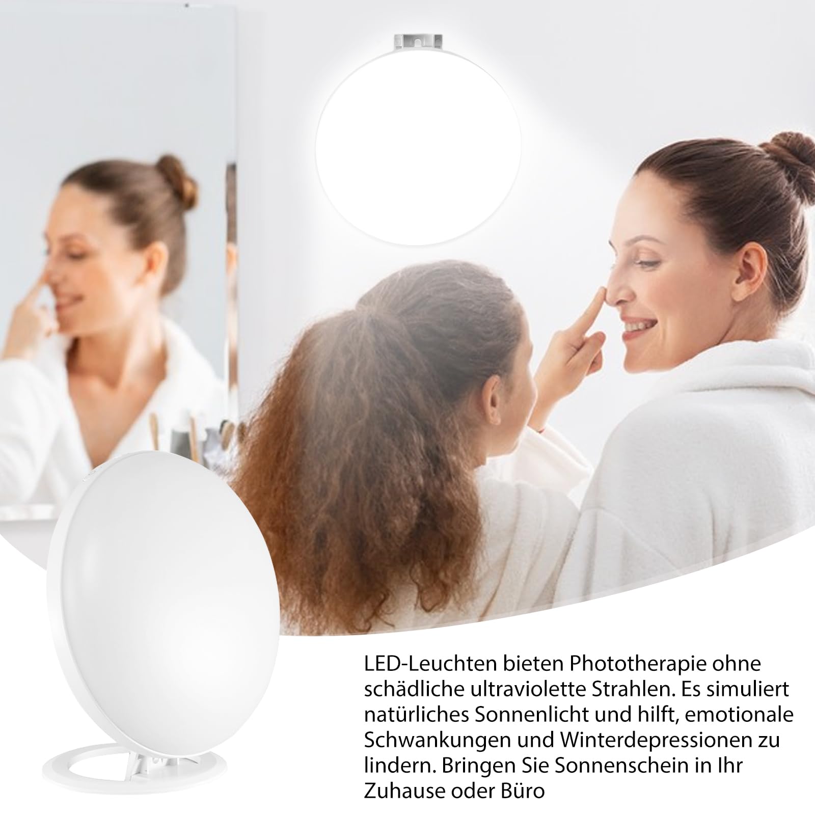 HOSPAOP Lampada di terapia 10000 Lux LED senza UV, lampada di giorno con dimmer continuo e 3 temperature di colore, lampada luce diurna a spettro pieno per casa, ufficio, ufficio