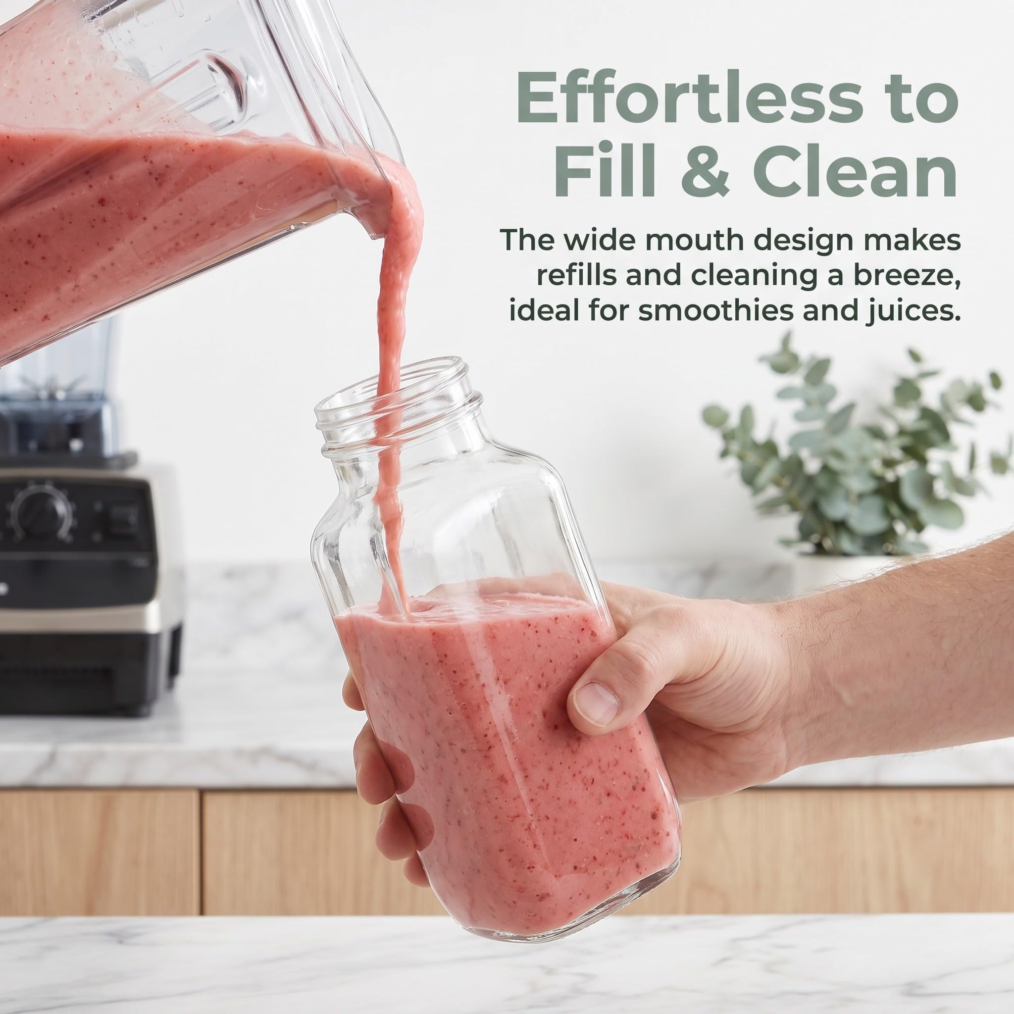 OSALADI 2 szklane butelki na napoje, kwadratowe butelki na wodę w stylu