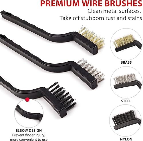 Miniatura 10 de TAKAVU - Juego de cepillos para neumáticos de rueda, 8 piezas, cepillo de cerdas suaves de 17 pulgadas de largo, 5 cepillos de detalles, cepillo de