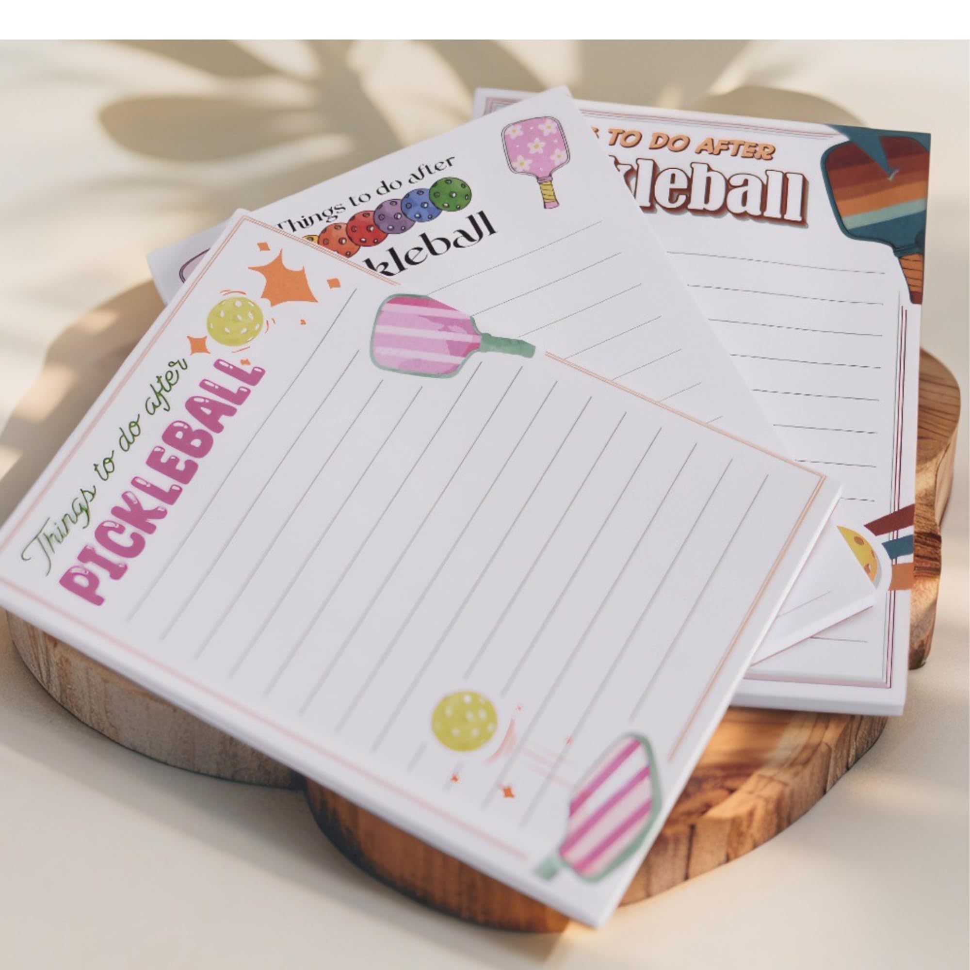 3pcs Pickleball Notepads, 150 Pages - Funny Things to Do After Pickleball Memo Pads, Easy to Tear, Cute Office Supplies, Pickleball Gifts for Women, Novelty Notepads for Fans & Players (Pickleball)