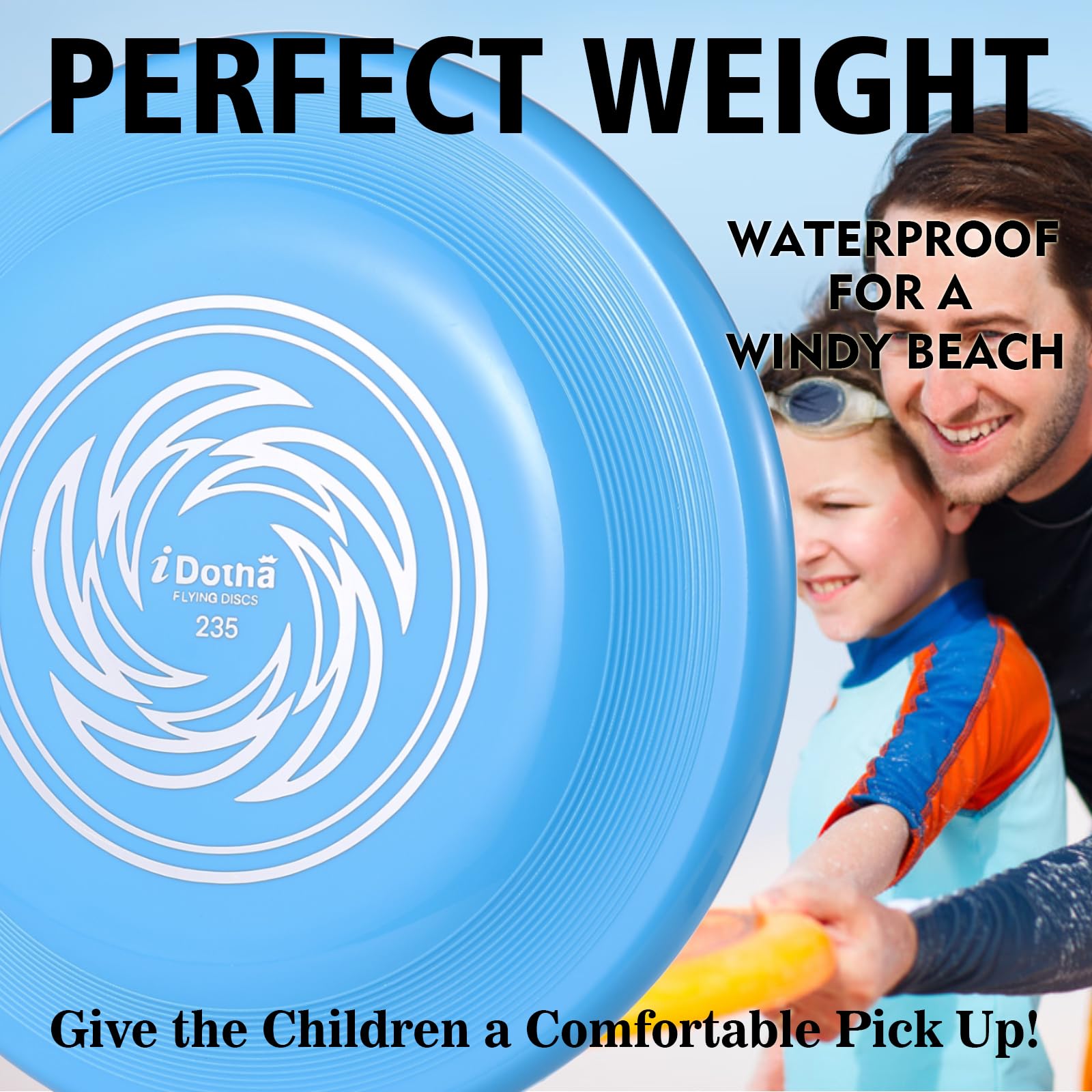 iDotha Sports Flying Disc, 2 Pack Compeition Flying Discs, Lightweight Durable Flying Disc Toys for Backyard Beach Lawn Park Outdoor Games, 105 Gram 9.3 Inch & 90 Gram 7.3 Inch.