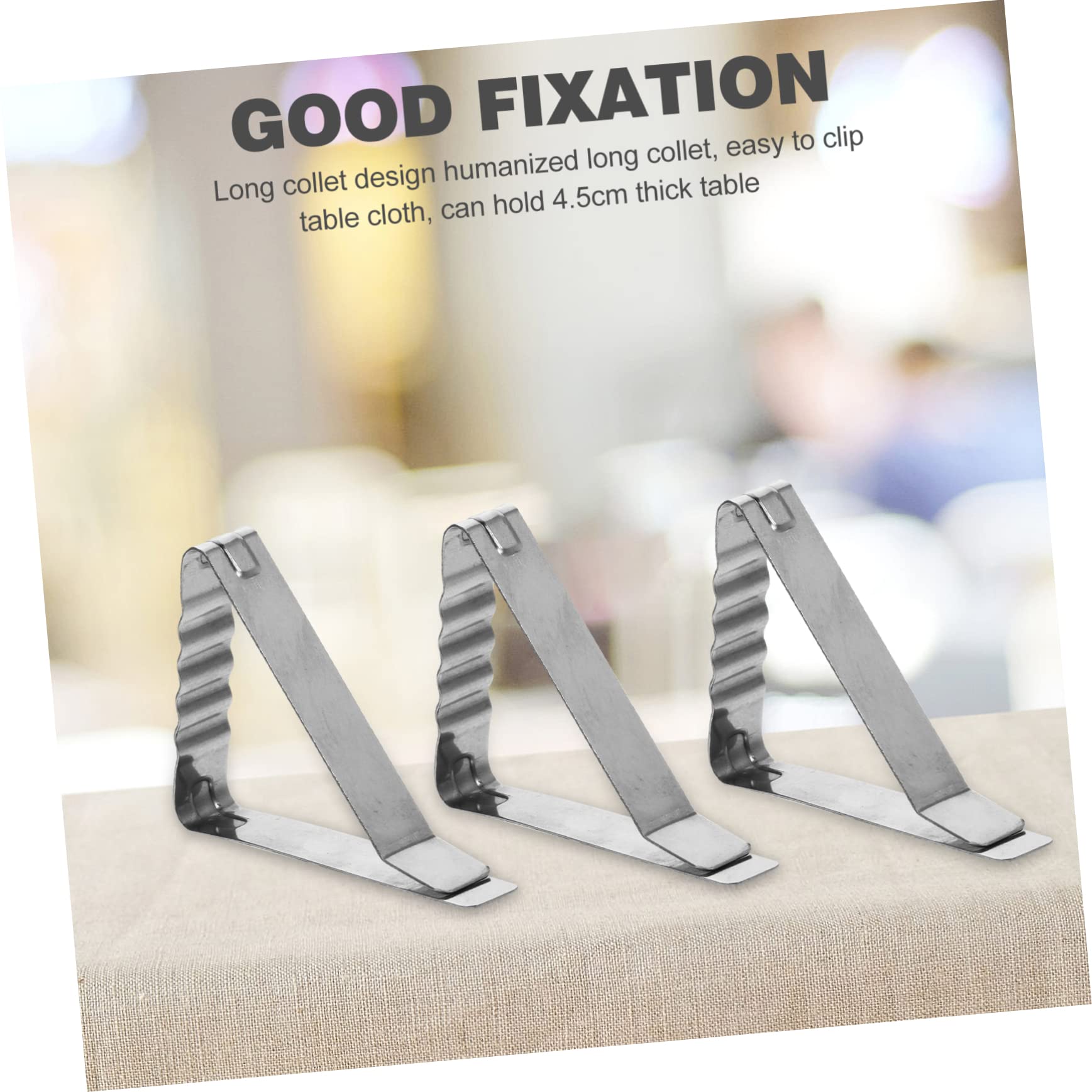 PRETYZOOM Table Cover Clip 10 Pcs Stainless Steel Clamps for Outdoor/Indoor Picnic Table Fixing Holder