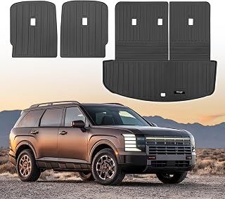 Custom for 2026 Hyundai Palisade Cargo Mats Trunk Liner with 2nd and 3rd Rear Seat Backrest Mats All Weather TPE Protection Mat Accessories (for 2026 Hyundai Palisade)