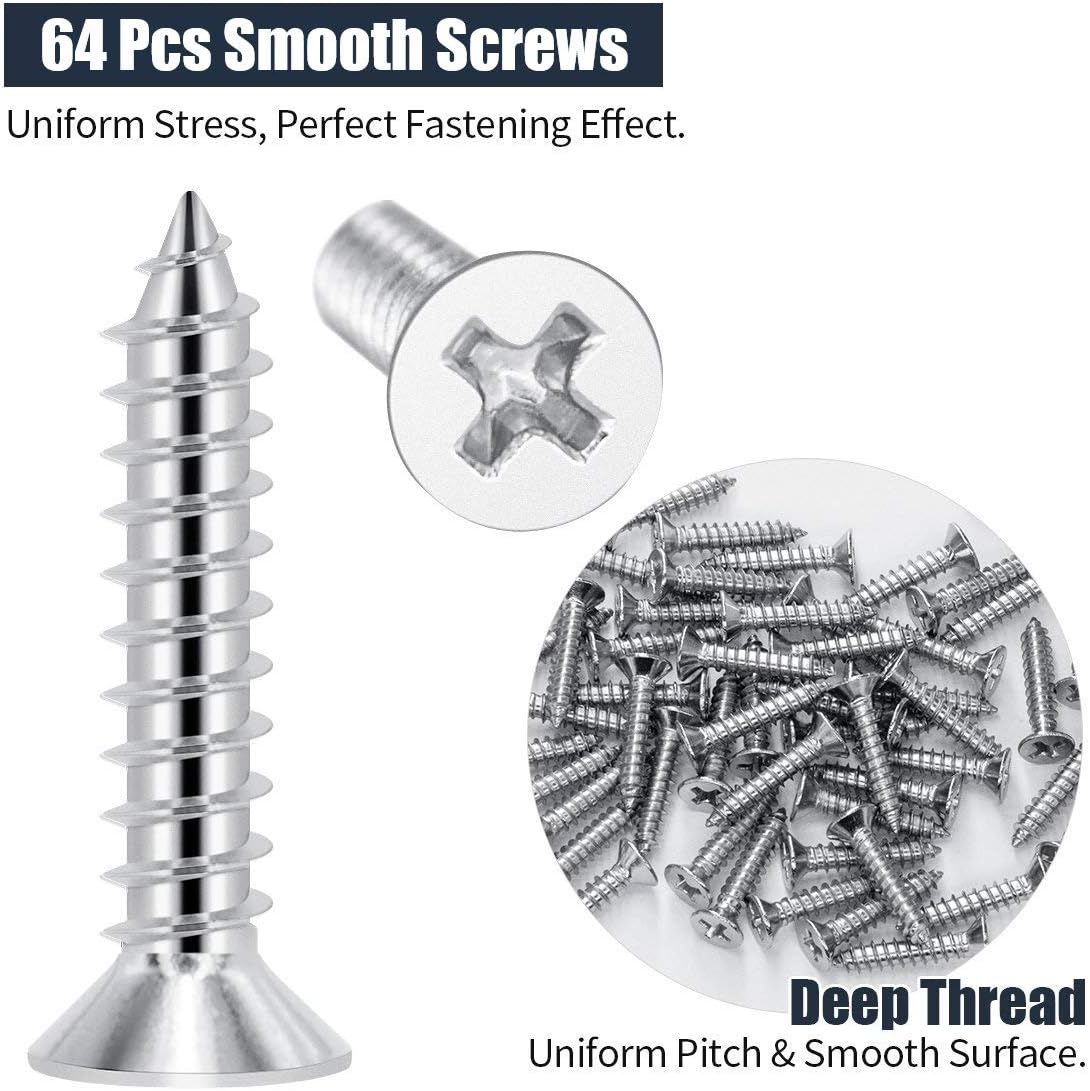 Corner Brace 40 x 40mm, 16 Pieces Angle Beacket, Stainless Steel Brace Corner, L Shaped Corner, Fastener Joints Fastener Beacket with 64 Pieces Screws