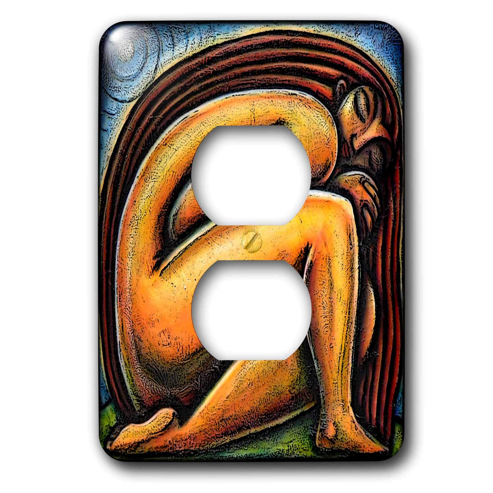 Méditation Spirituelle cache-prise double au graphisme Moonlight vibrant