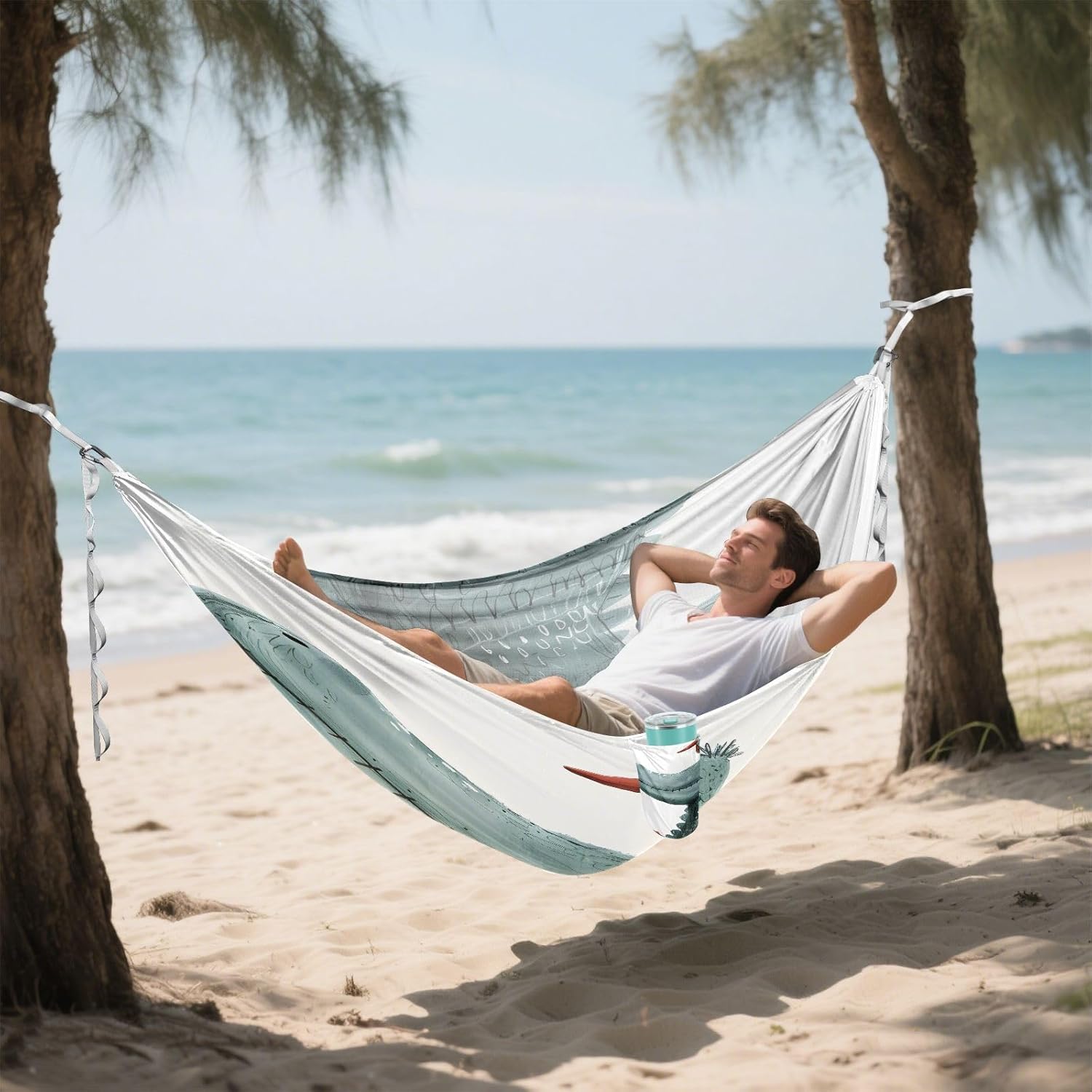 ALAZA Alligator Head and Bird Camping Hammocks Single or 2 Person 500 lbs Portable Parachute Travel Hammock w/Tree Straps for Hiking Backpacking Indoor Outdoor