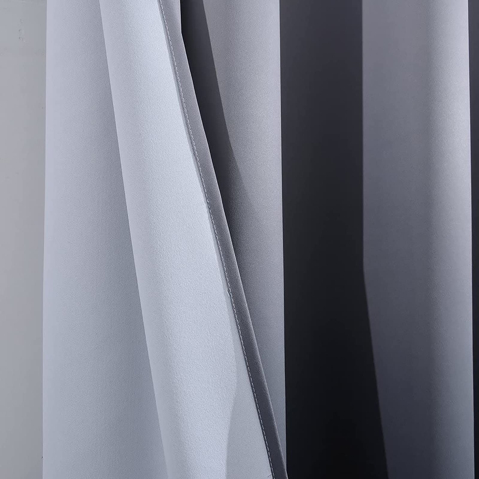 Yakamok Rideaux ombrés de 160 cm de long pour chambre à coucher, rideaux de fenêtre occultants à couleur dégradée avec œillets pour salon (noir, 2 panneaux, 106 x 160 cm)