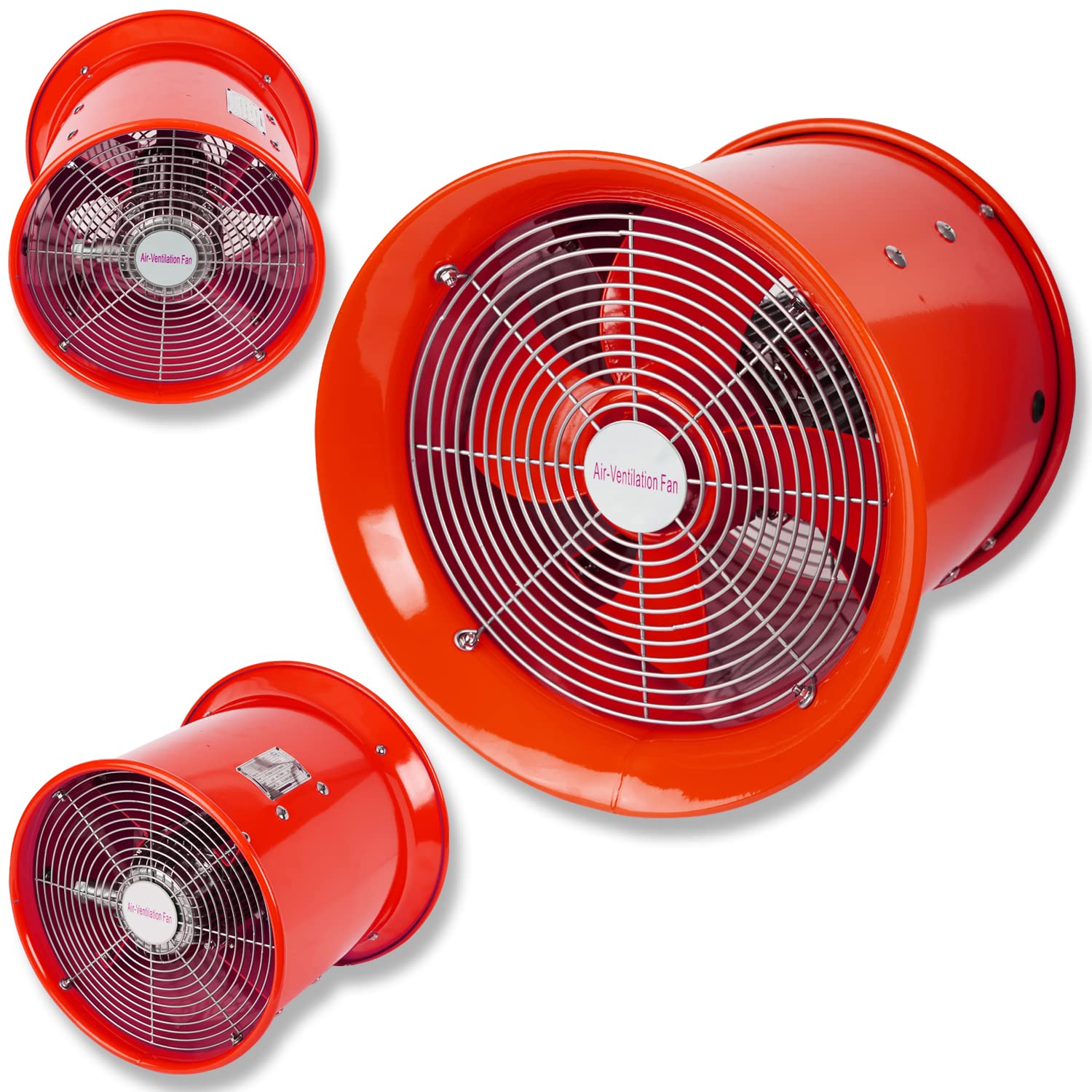 Industrial Cased Axial Duct 12" 300mm Fan Extractor Canopy Kitchen Commercial (12" inches / 300mm)