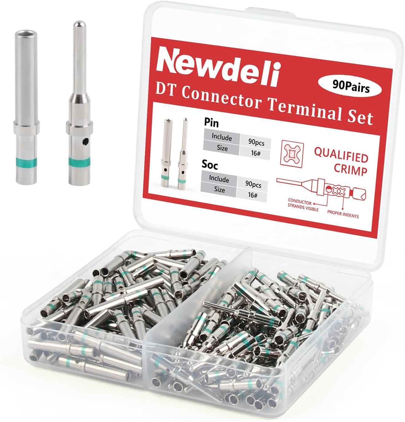 Newdeli Deutsch Pin Connector Kit 90 Pairs Deutsch Solid Pin and Socket