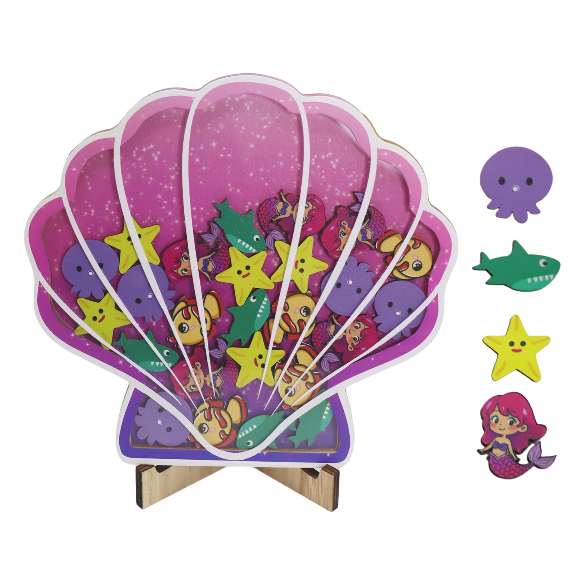 Reward Jars for Children Behaviour, Wooden Shell Mermaid Reward System