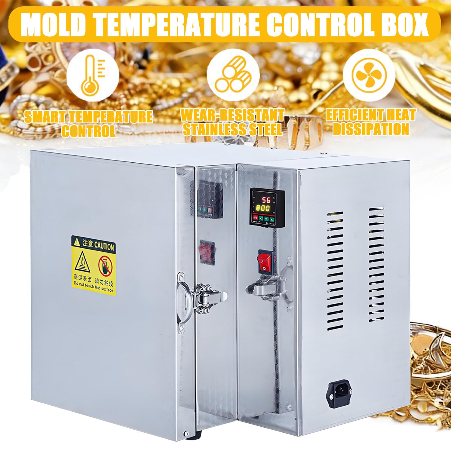 Forno Sinterizzazione Ceramica, Forno Ceramica 800 ℃, Riscaldamento a Temperatura Costante Su 4 Lati, Con Regolatore Di Temperatura, Display Digitale in Tempo Reale, per La Lavorazione Di Gioielli