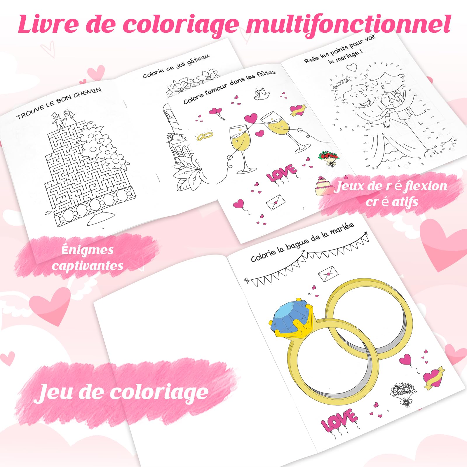 24-teiliges Geschenkset für Hochzeit und Kinder, 244 Teile, Herausforderungsbücher, Fotos, Hochzeit, Kinder, mit Buntstiften, selbstklebend und Geschenktüten für ruhige und verspielte Aktivitäten für