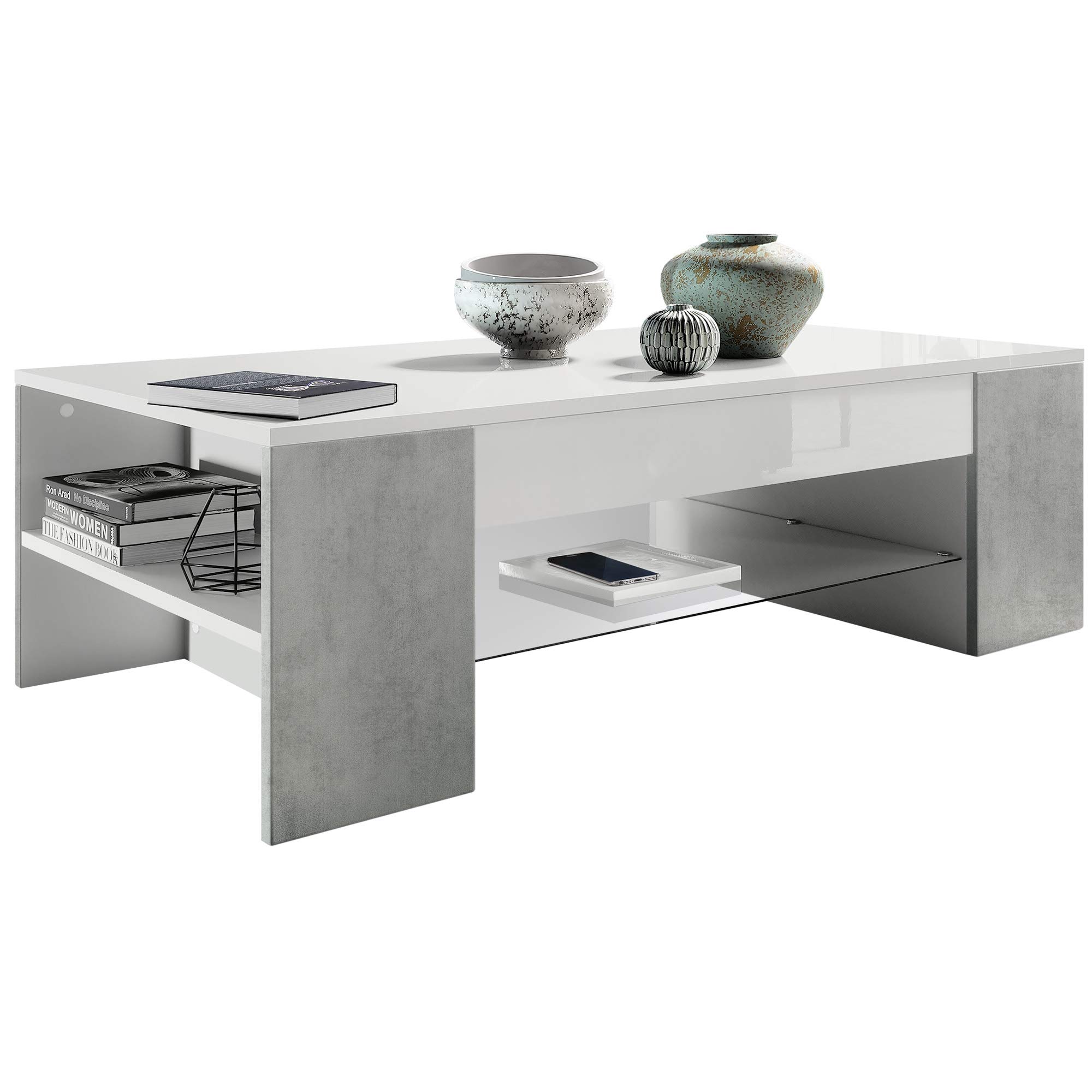 Table de salon effet béton pour vos soirées télé et apéritifs