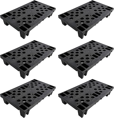 Plastic Pallets, Lightweight Moisture-Proof Floor Pallet, Interlocking with Breathable Grids Storage Pad, Applicable to Indoor and Outdoor, Garages, Kitchen, Basement (6 Pcs 11.8 * 19.7 * 3.9)
