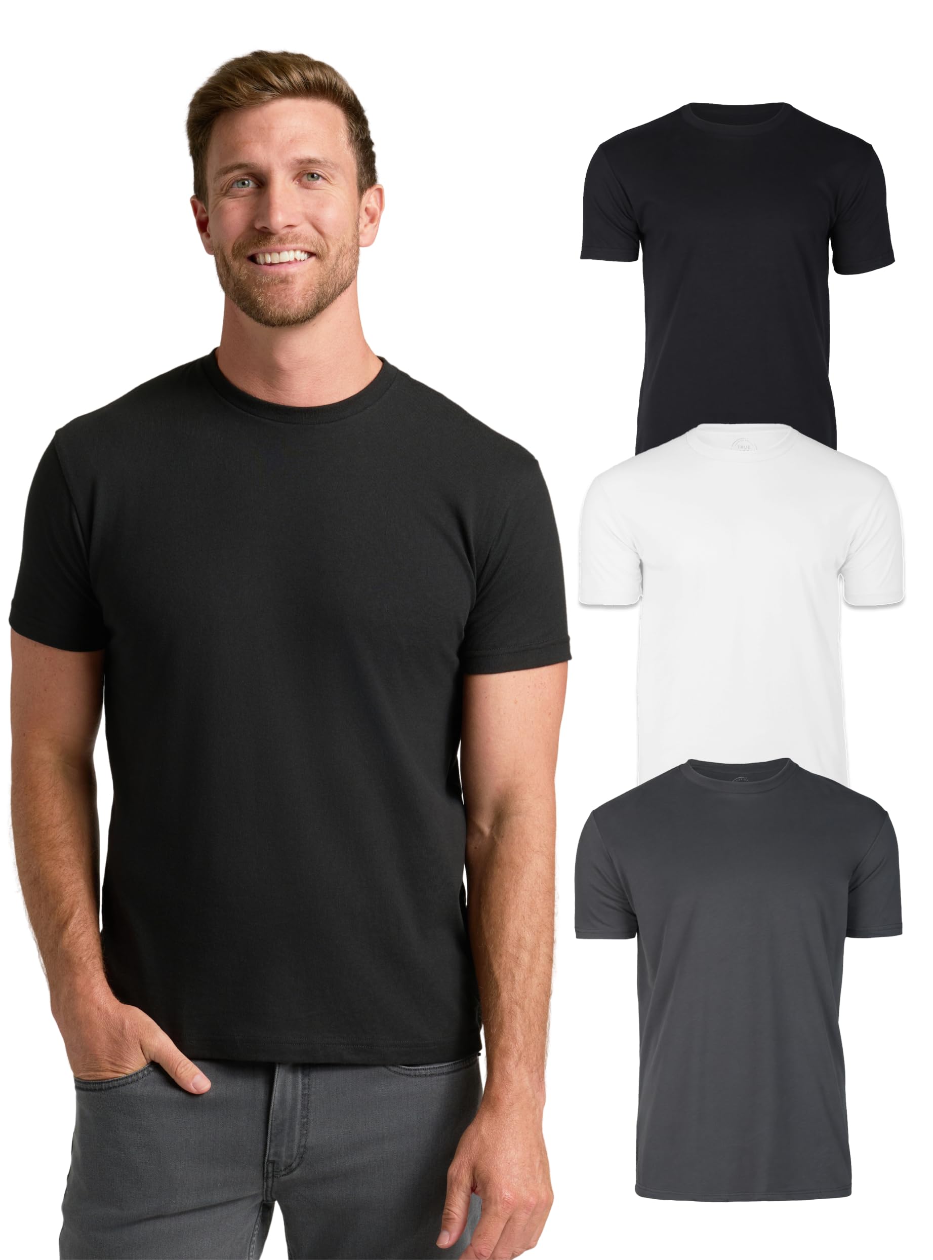 True Classic Mens T-Shirts – Short Sleeve Crew Neck T Shirts for Man, Cotton Blend Plain Novelty Men's T-Shirts