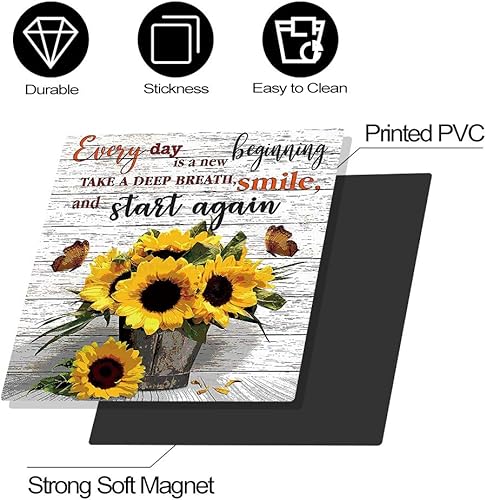 Miniatura 2 de Funda magnética magnética para lavavajillas con texto en inglés "Every Day Is A New Beginning", cubierta magnética para puerta de lavavajillas,