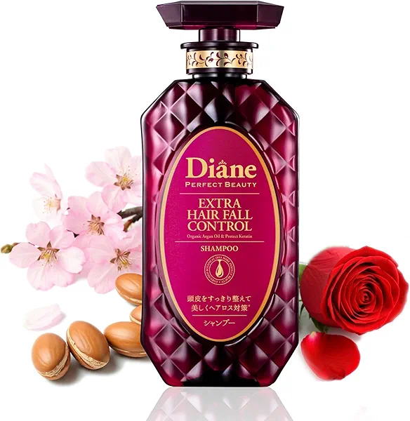 Moist Diane Hair Thickening Shampoo for Men & Women, Hair Thinning Shampoo for Thinning Hair with Keratin, Argan Oil, Marine Protein, Ginseng& Wasabi Extract from Japan 15.2 Fl Oz HAIR FALL CONTROL