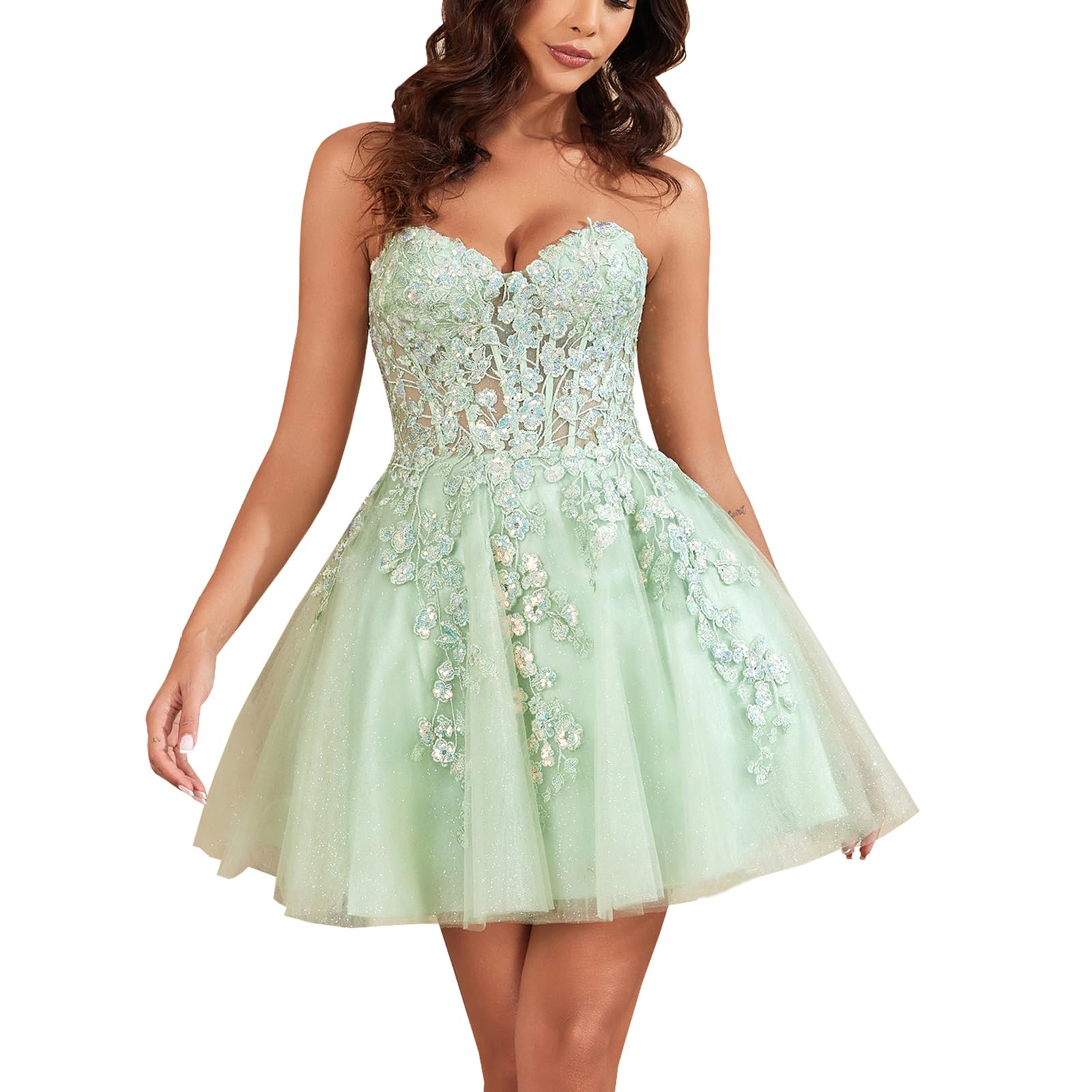 WIOJEIGO Tulle Homecoming Dress