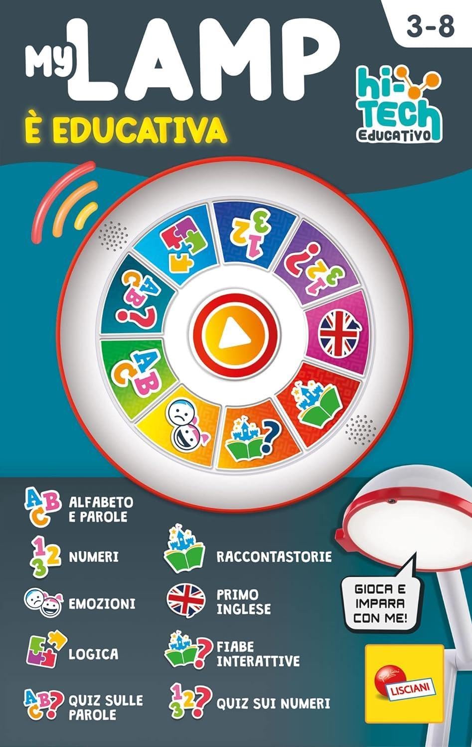Liscianigiochi - My Lamp, Bambini 3-6 Anni, Alfabeto e Parole, Numeri e Logica, Fiabe Interattive, 96992
