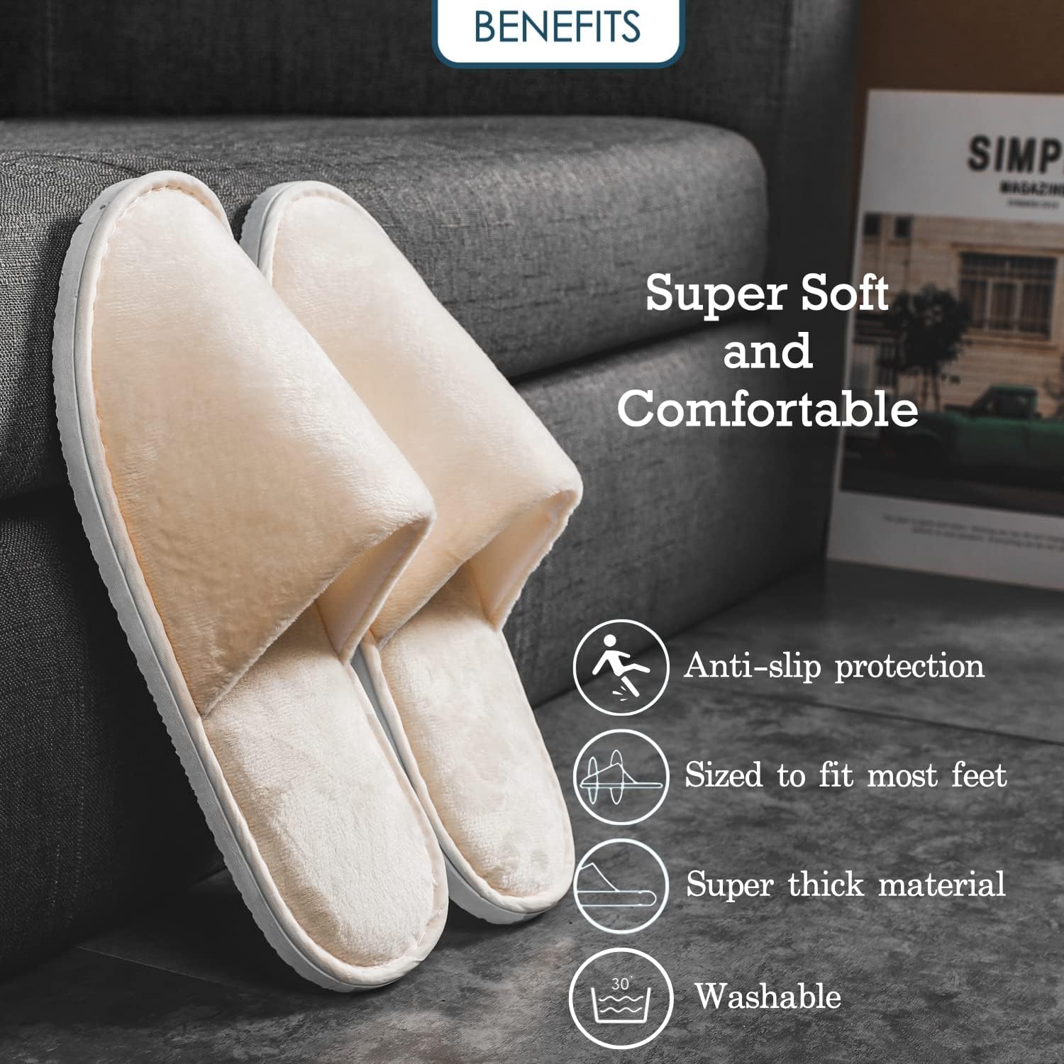 6-10 Pairs Spa Slippers, Non Slip Disposable Slippers For Guest, Washable Reusable, Which Can Be Used As Women Men, House, Indoor, Bathroom, Bedroom, Hotel, Bride Slippers - Image 5