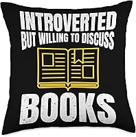 Vista 1 de Introverted But Willing To Discuss Books Quiet Introvert Throw Pillow