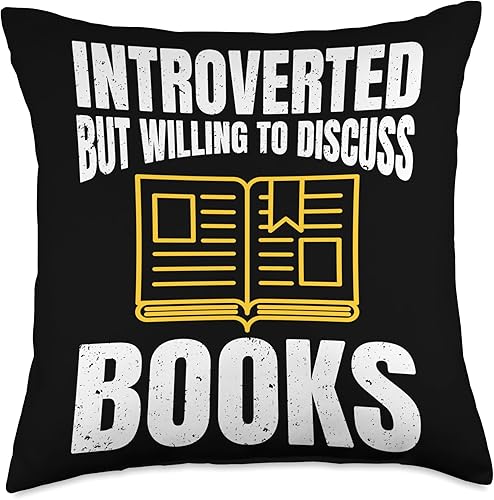 Introverted But Willing To Discuss Books Quiet Introvert Throw Pillow