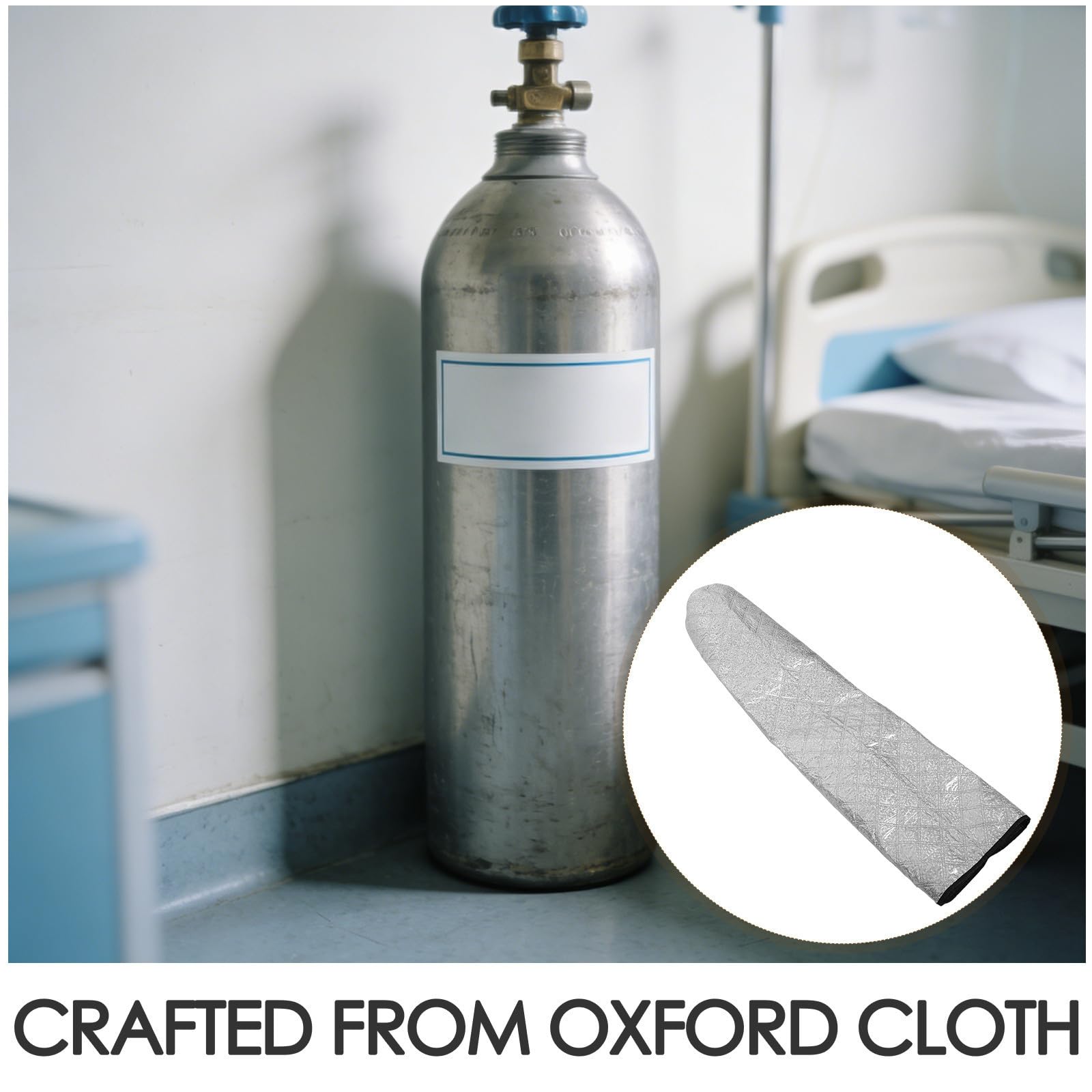 FRCOLOR Sauerstofftankabdeckung aus Oxford Gewebe für 40l Gasflaschen mit Schnellem Verschluss und Staubdichtem Schutz für Krankenhaus und Outdoor Einsatz