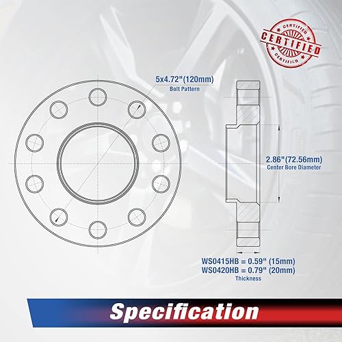 Miniatura 3 de MOCA - Espaciadores de rueda de 15 y 0.787 in, 0.197 x 4.724 in (diámetro de 2.857 in), pernos M12x1.5 compatibles con BMW E46 E90 M5 M6 M Coupé