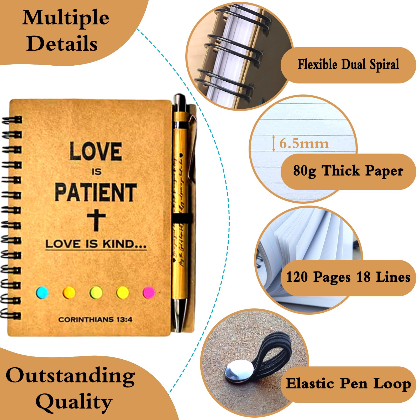 Set di 10 quaderni cristiani di preghiera, diari ispiratori cristiani, con penne per versi della Bibbia, per donne, uomini, membri della chiesa, gruppi di studio biblico e famiglie della chiesa