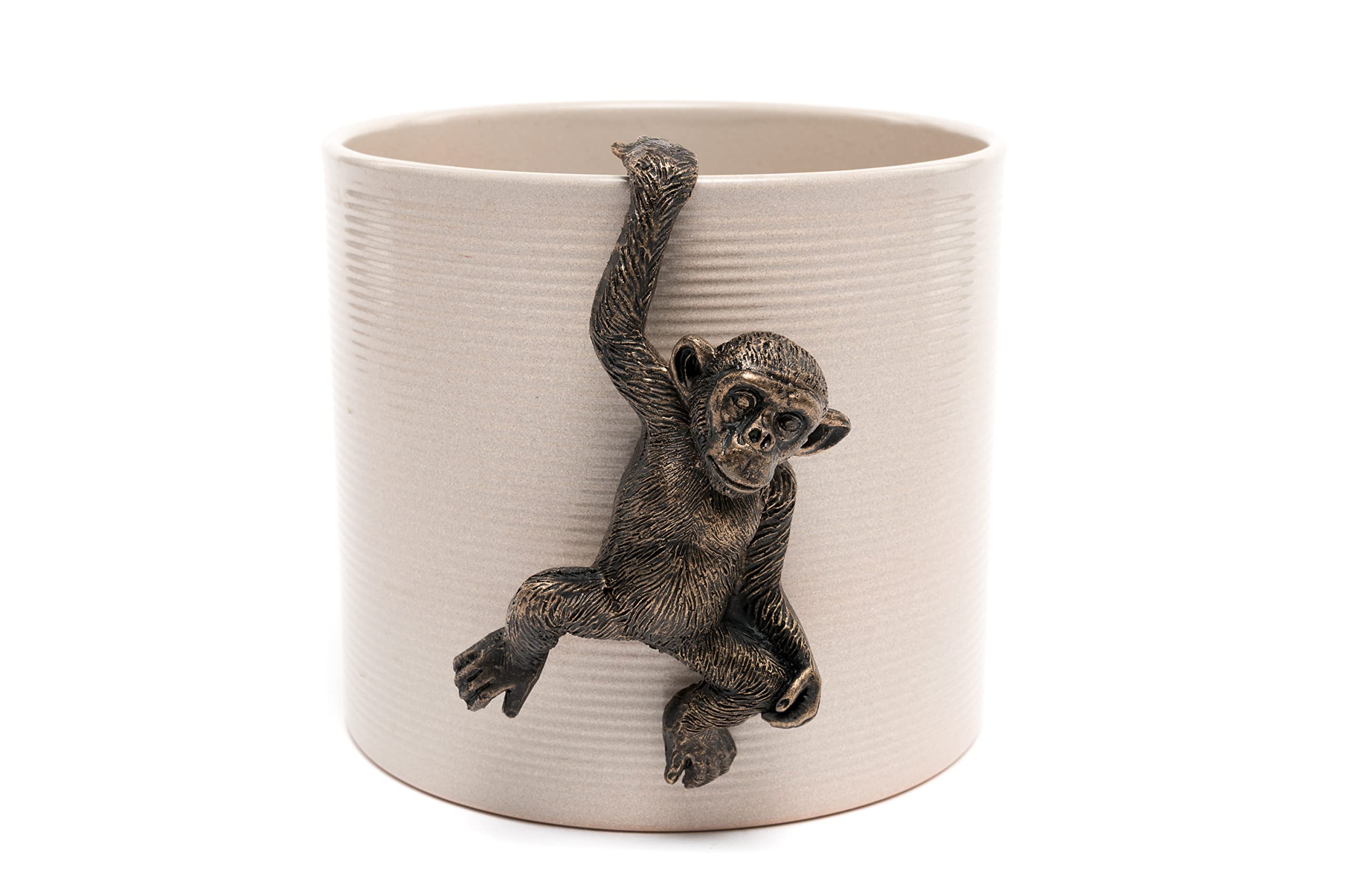 Pot Buddies Handmade Chimpanzee Figure Plant Pot Hanger - Decorative Hanging Garden Ornament - Flower Planter Figurine