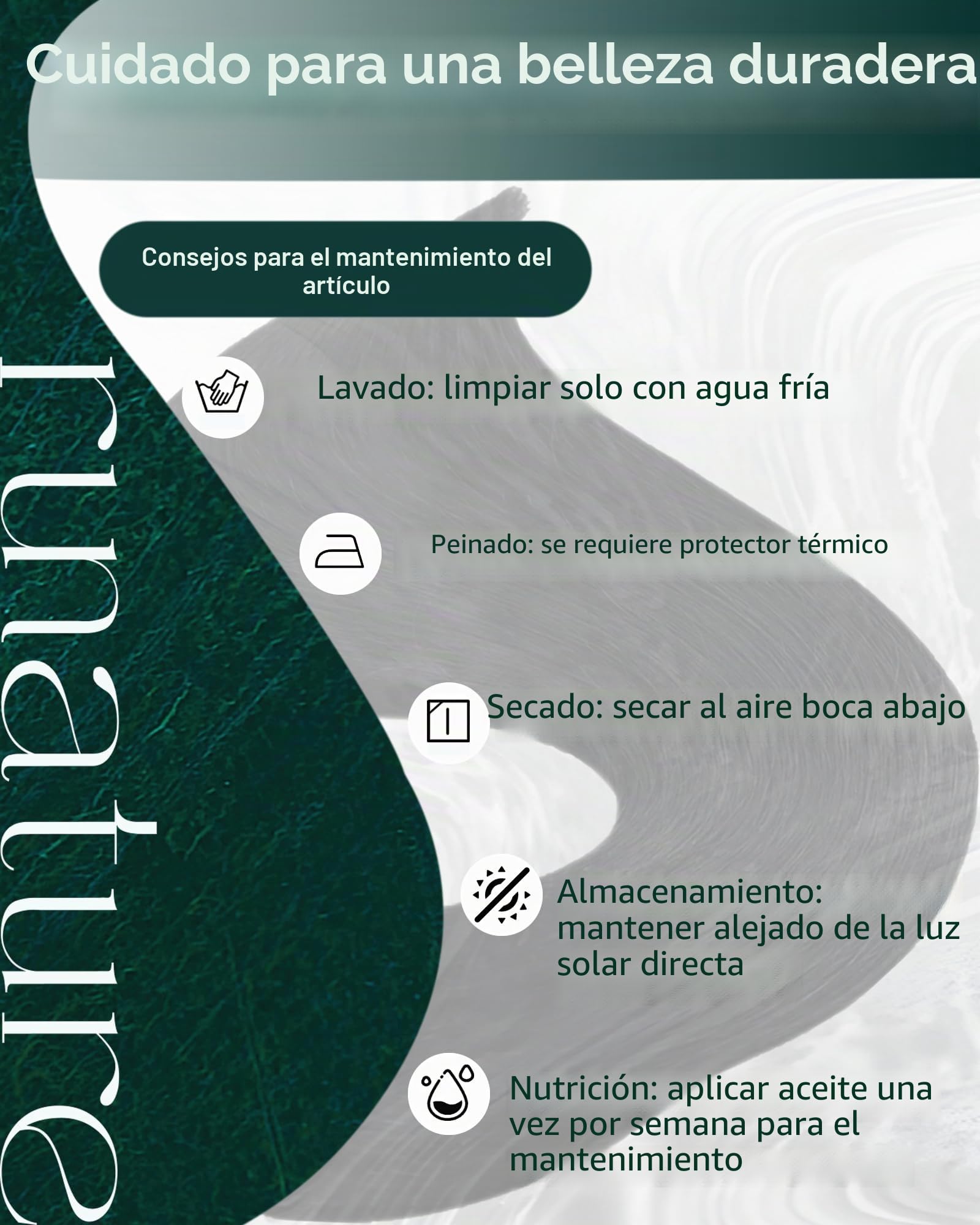 RUNATURE Extensiones Cortina Pelo Natural Rubio Ceniza Oscuro y Rubio Claro 35cm 100g Extensiones en Cortinas de Cabello Humano Liso #18AP60