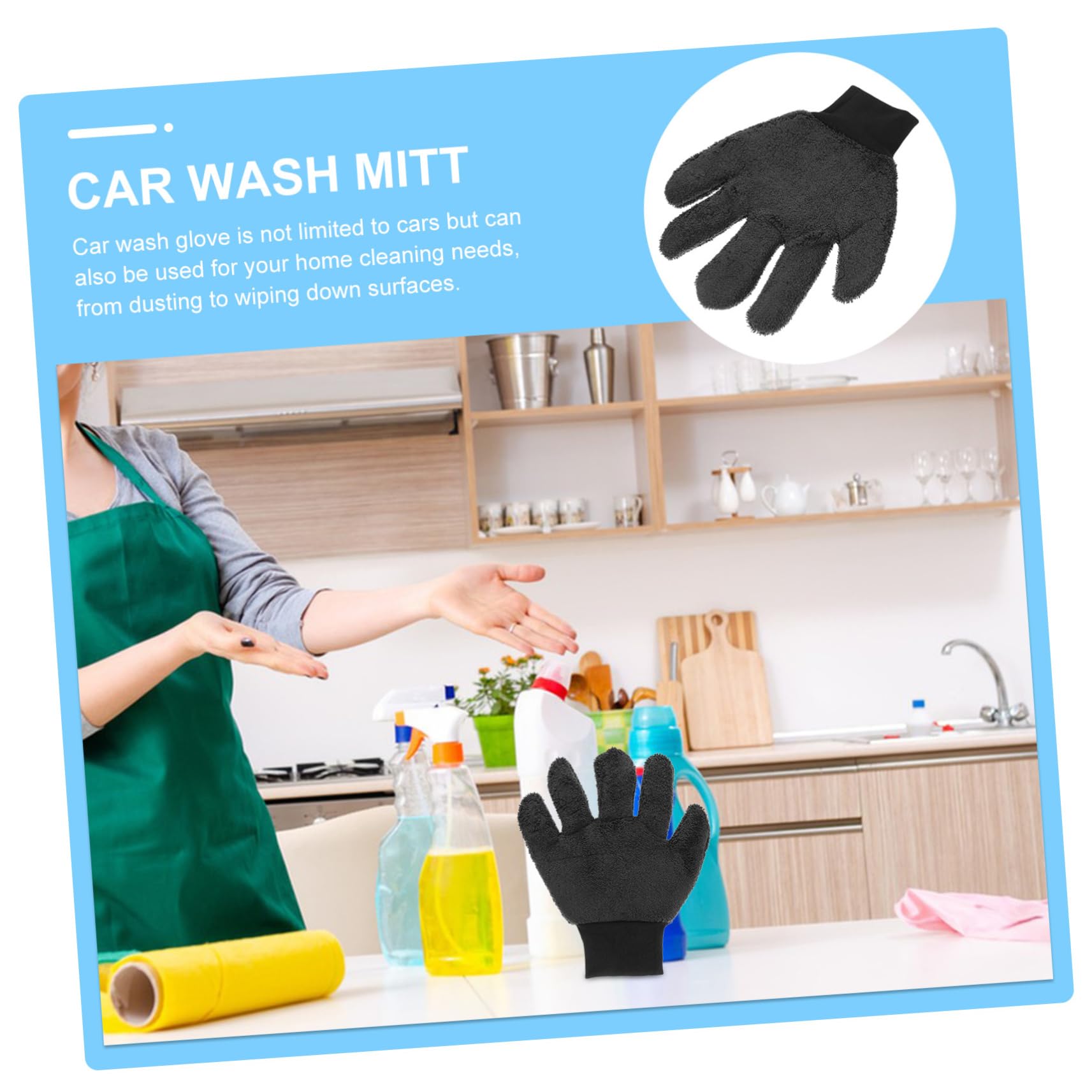 iplusmile 3pezzi Guanto Per Lavaggio Auto Microfibra Guanto Di Pulizia Versatile e Leggero Per Manutenzione Auto e Pulizia Domestica Protegge La Vernice Da Graffi Facile Da Usare e Portatile