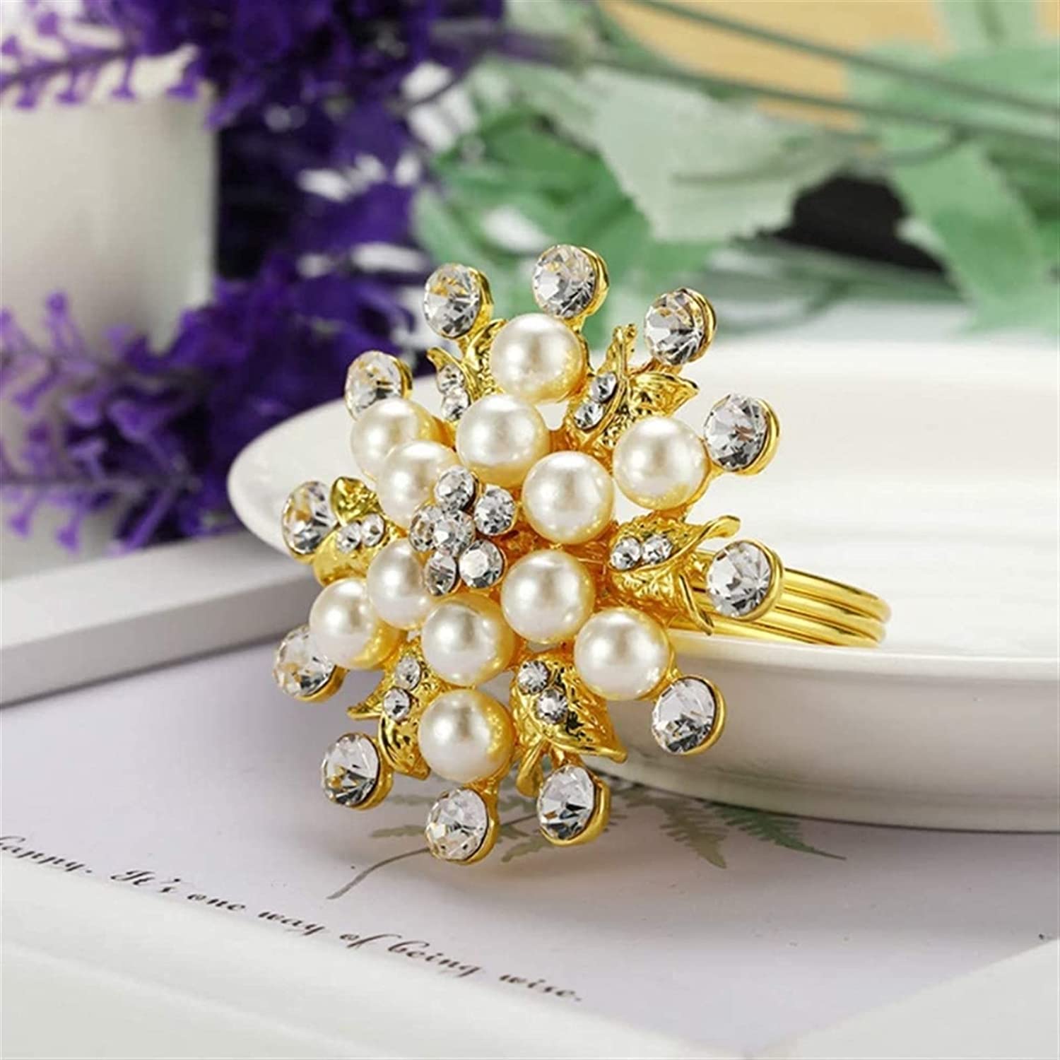 Porte-rondelles de Serviette Boucle/décorations de Table, Lot de 6 Supports en Strass for fête de Mariage, Maison, Cuisine, Table à Manger, Accessoires de Linge de Table