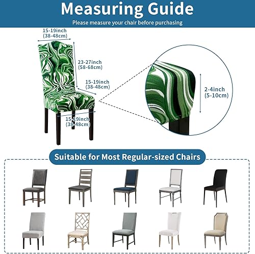 Miniatura 124 de Juego de 6 fundas elásticas para sillas de comedor, extraíbles y lavables, para sillas de comedor, hotel, ceremonia